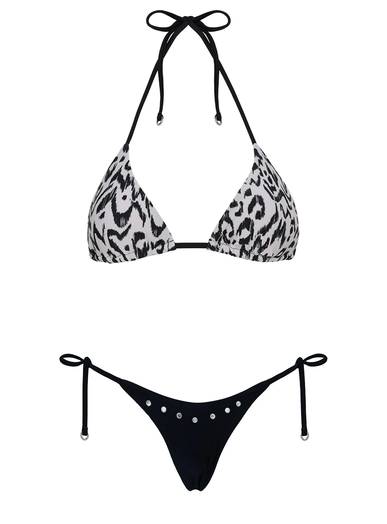 Suprezza Studded Tie Side Bikini Bottoms Black - Image 5