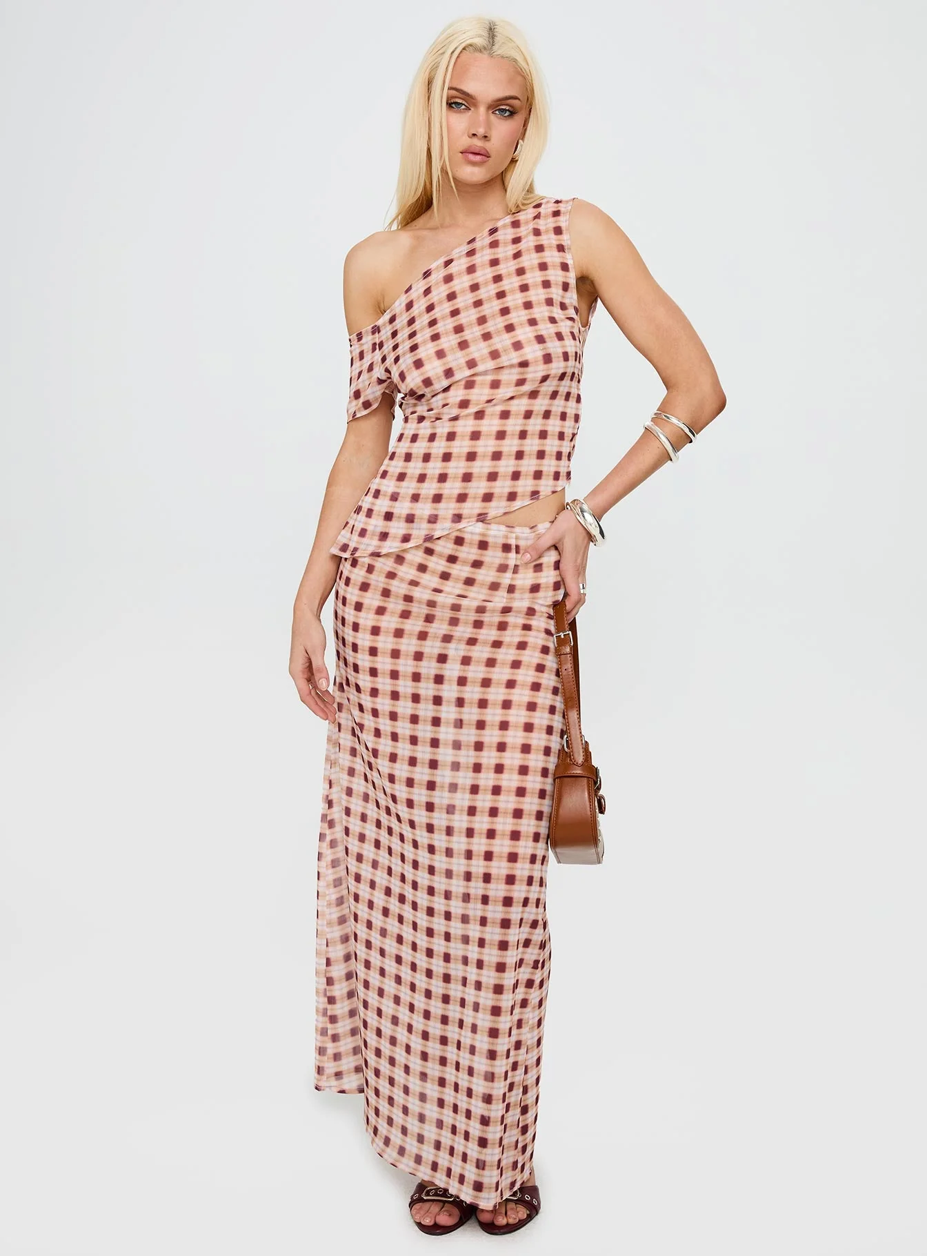 Surina Skirt Peach Check - Image 2