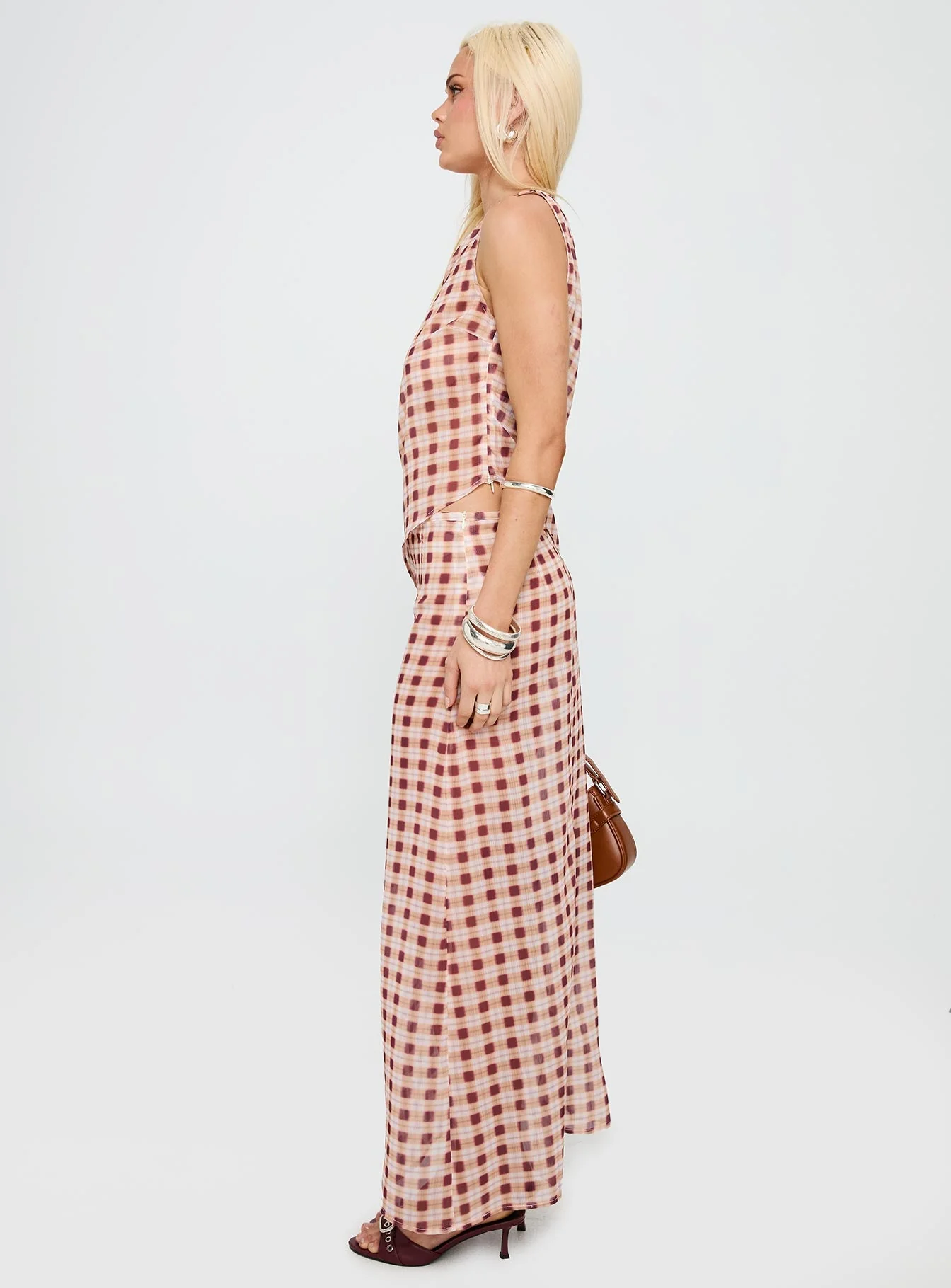 Surina Skirt Peach Check - Image 4