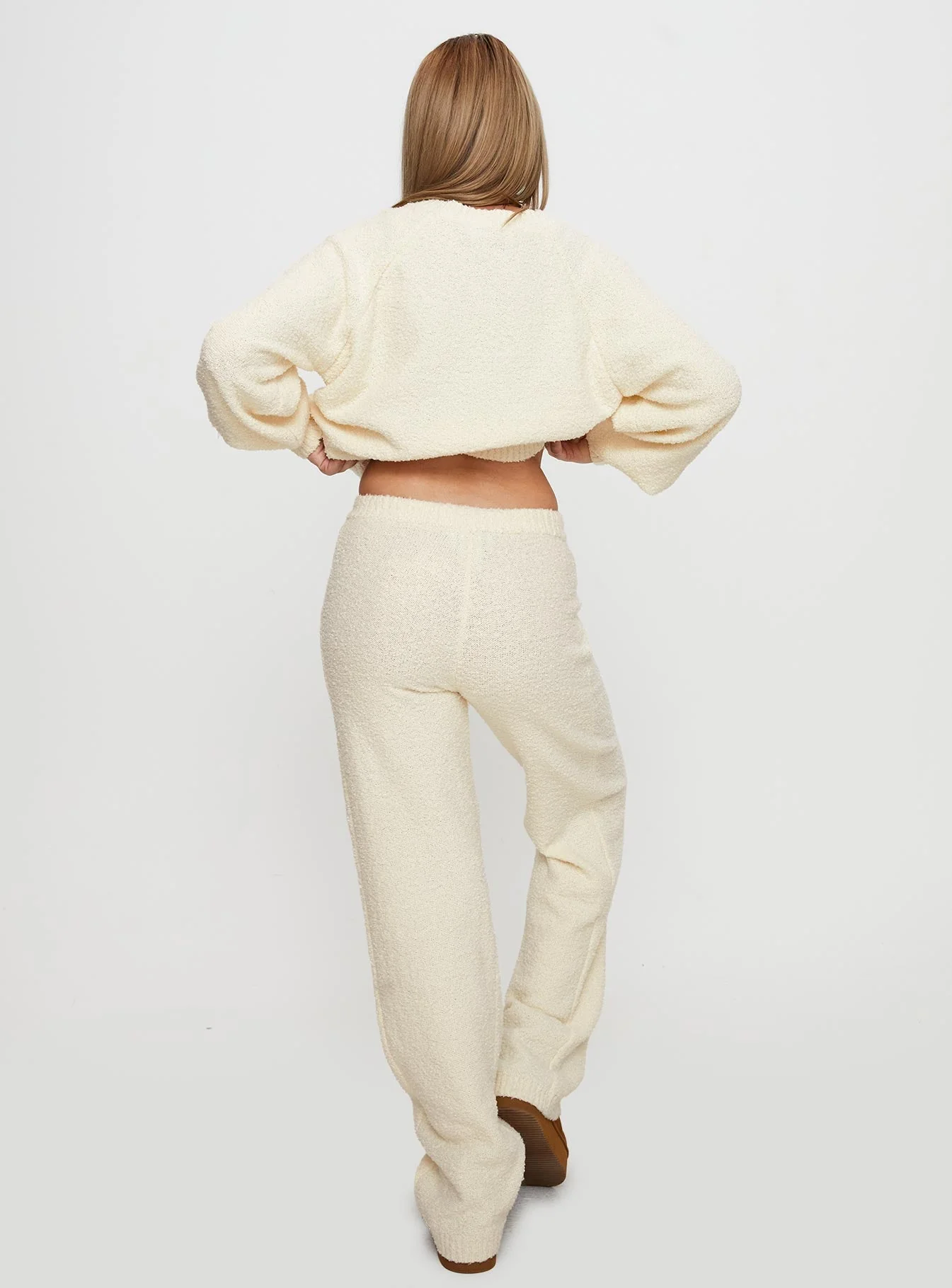Susi Fluffy Knit Pant Ivory - Image 5