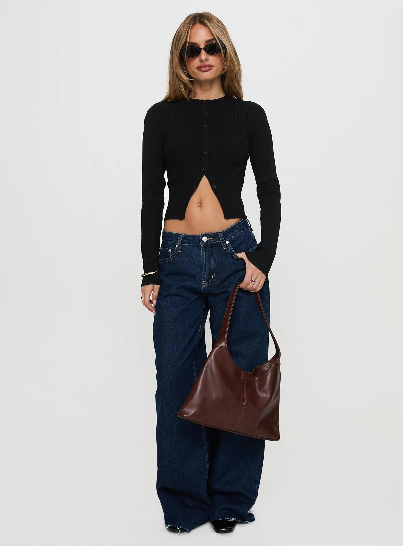 Suzu Long Sleeve Knit Top Black - Image 3