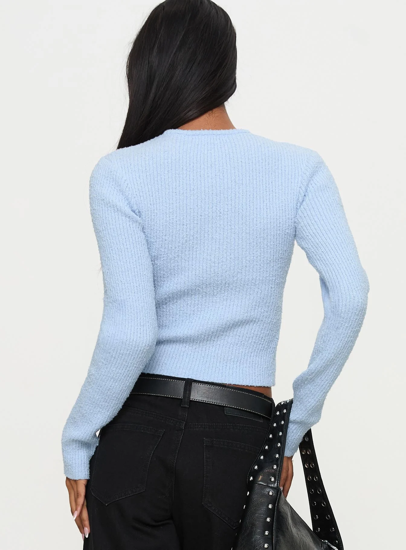 Suzu Long Sleeve Knit Top Blue - Image 5