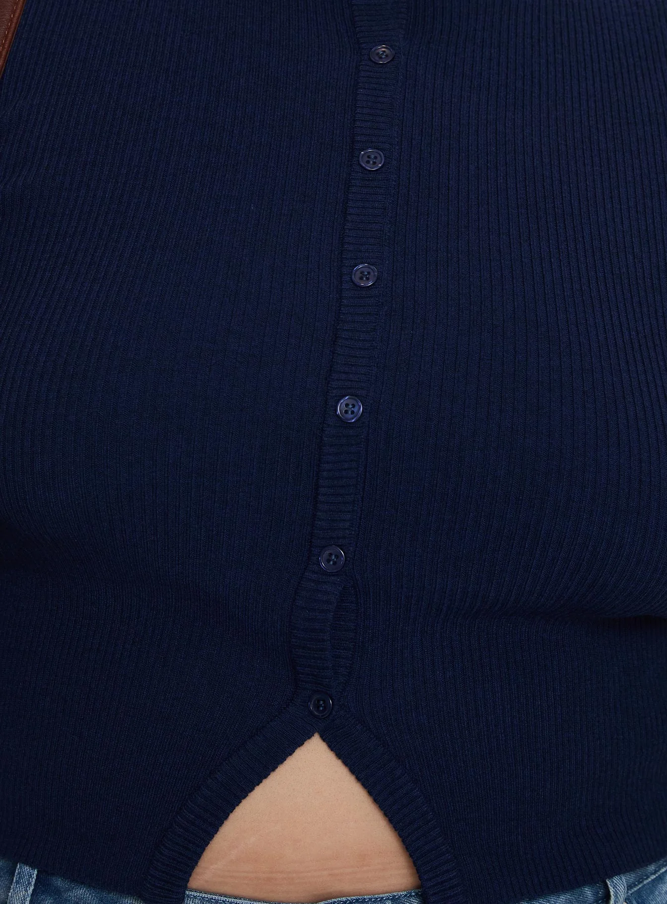 Suzu Sleeveless Knit Top Navy Curve - Image 5