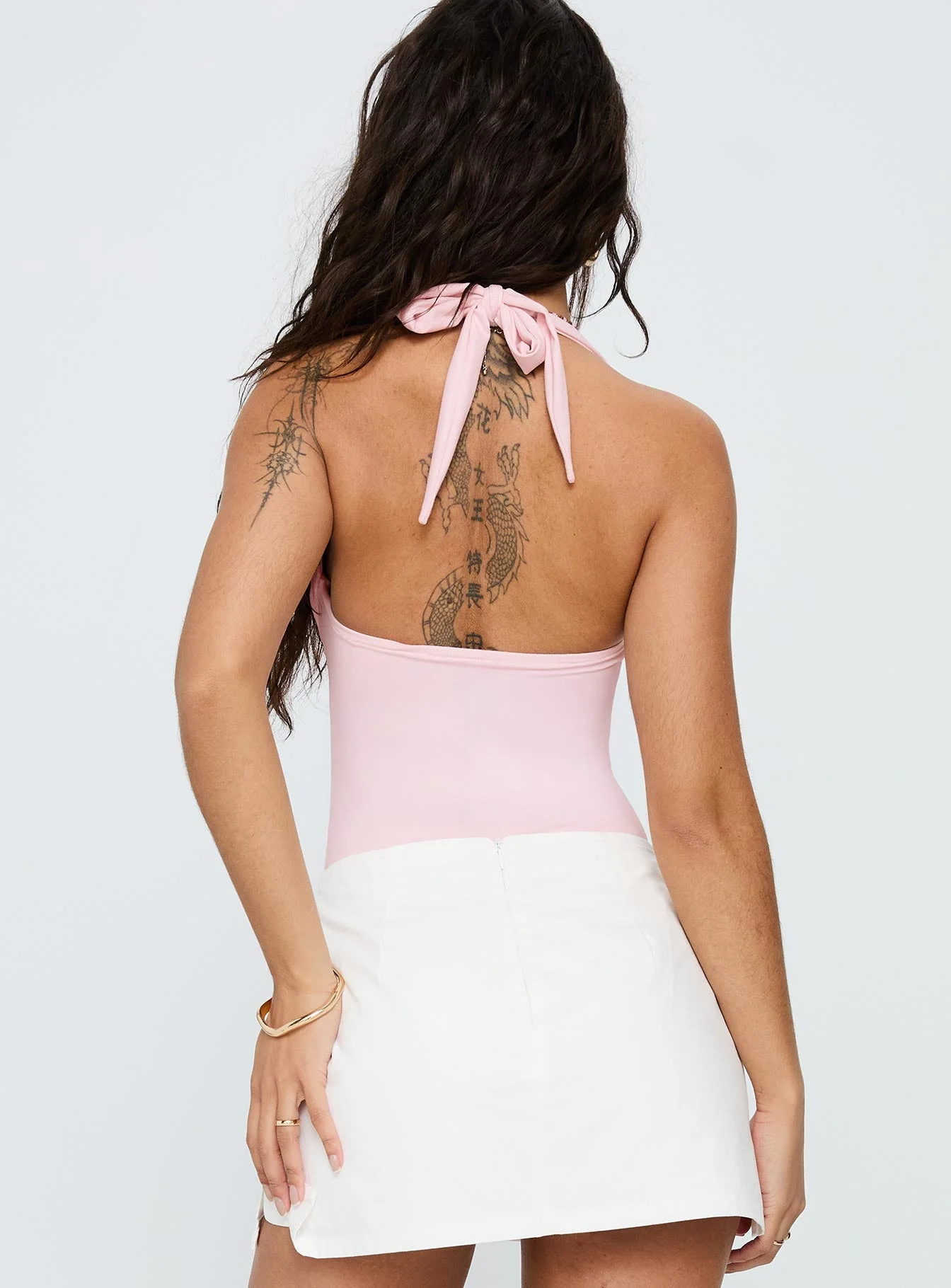 Swaying Buckle Detail Bodysuit Pink - Image 5