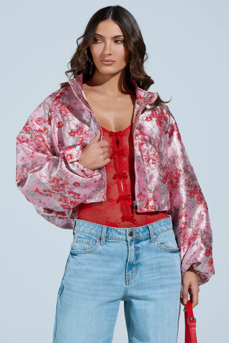 SWEET DISPOSITION BROCADE BOMBER - Image 2