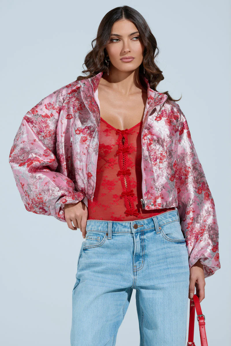 SWEET DISPOSITION BROCADE BOMBER - Image 3