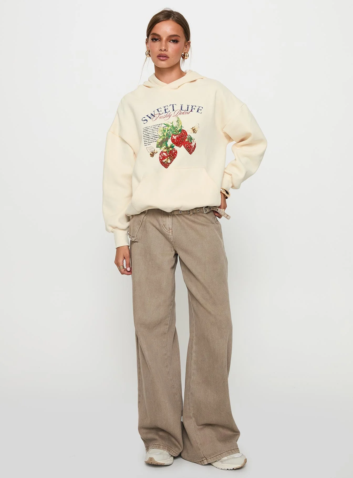 Sweet Life Graphic Sweater Cream - Image 3