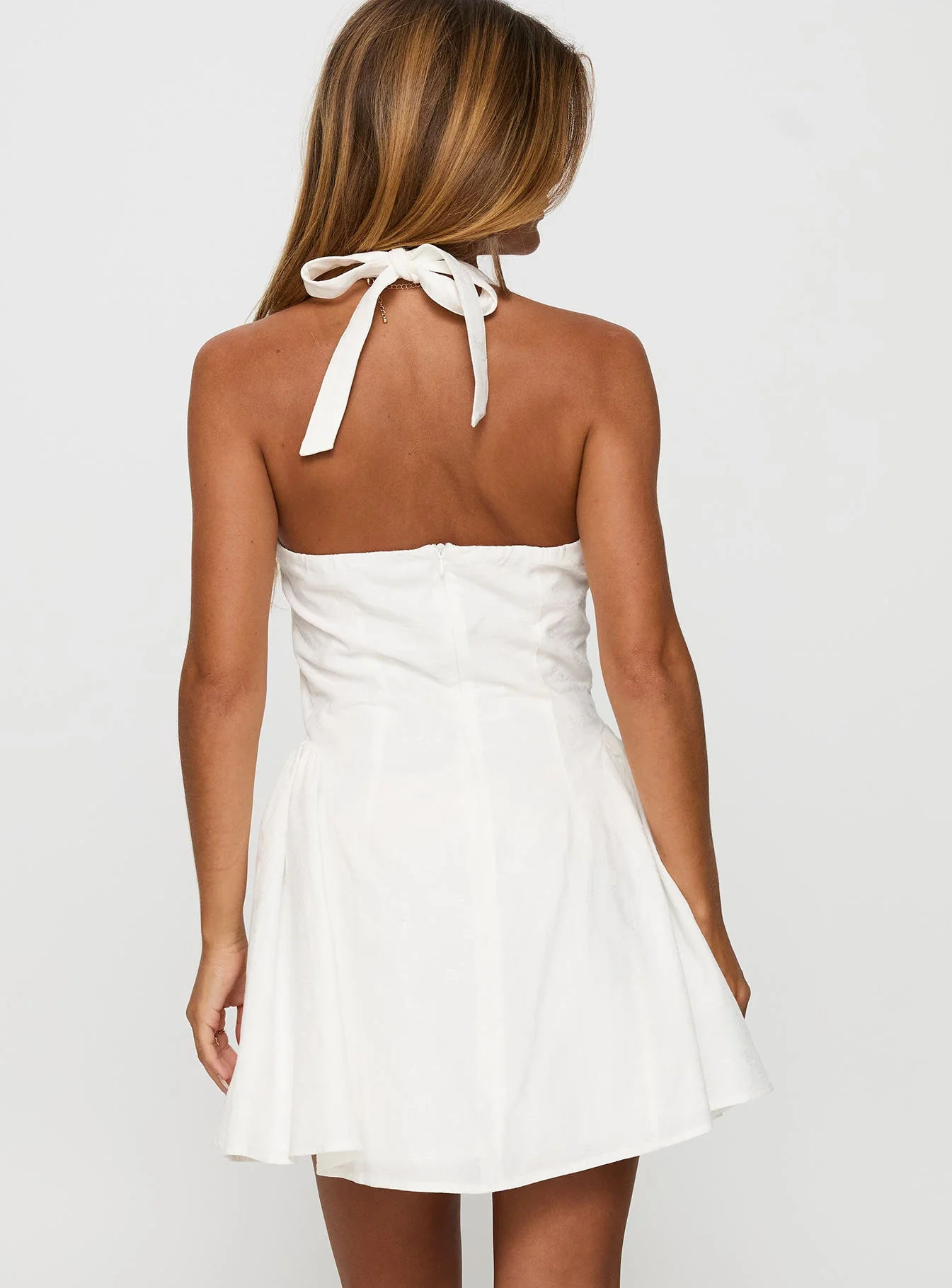 Sweet Words Halter Mini Dress White - Image 5