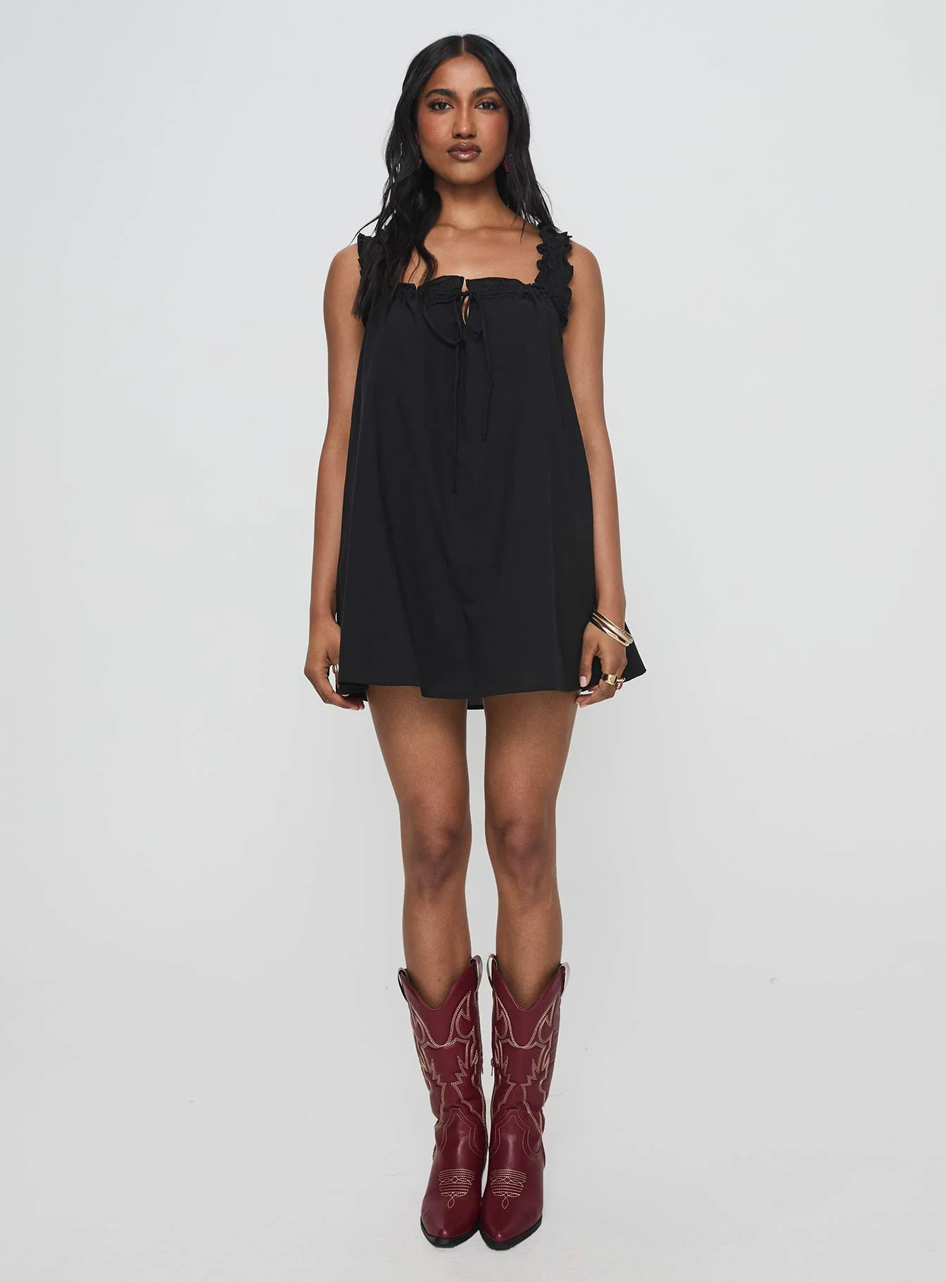 Swing Mini Dress Black Petite - Image 7