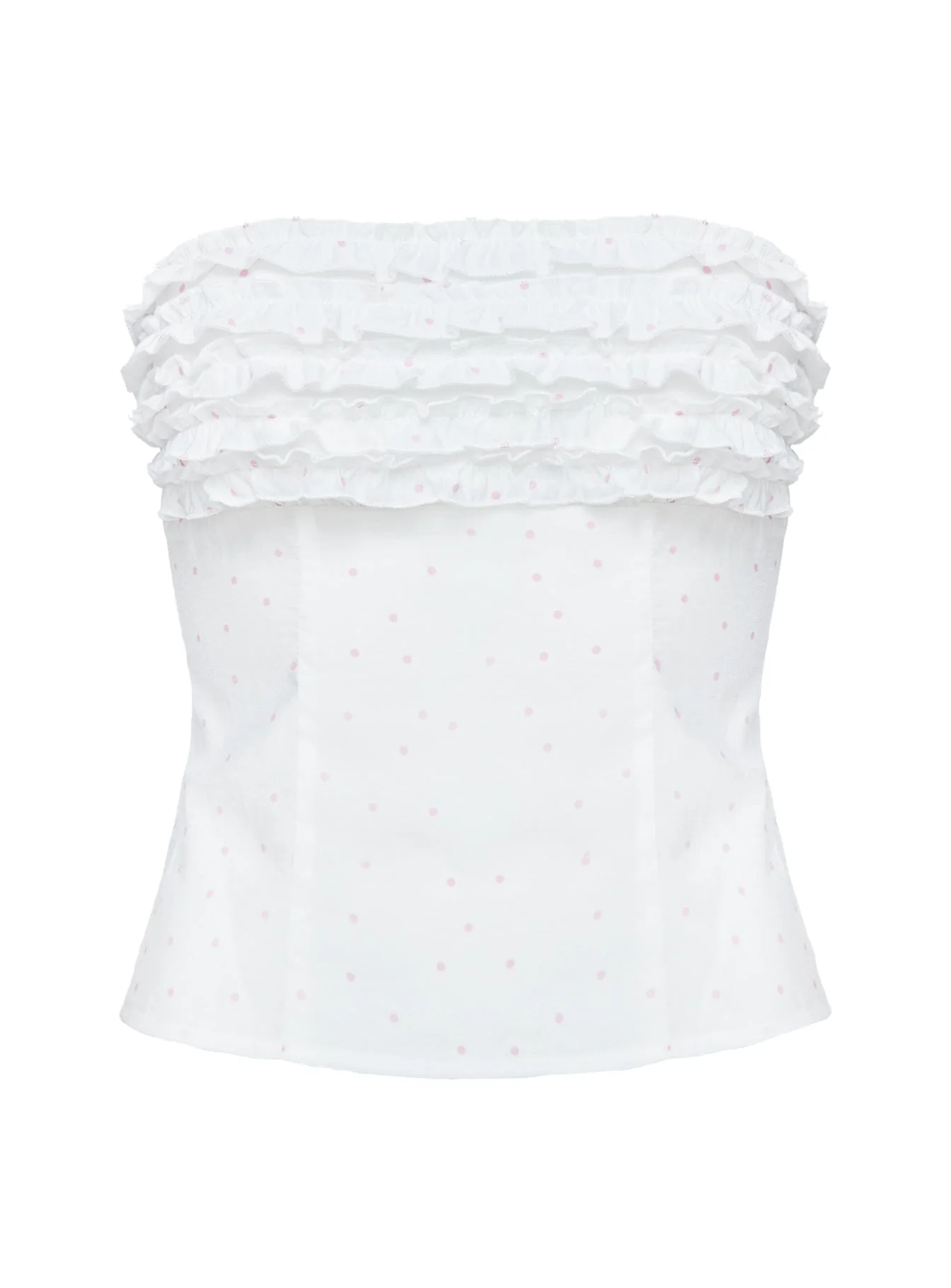 Swingset Love Strapless Top White / Pink Dot - Image 5