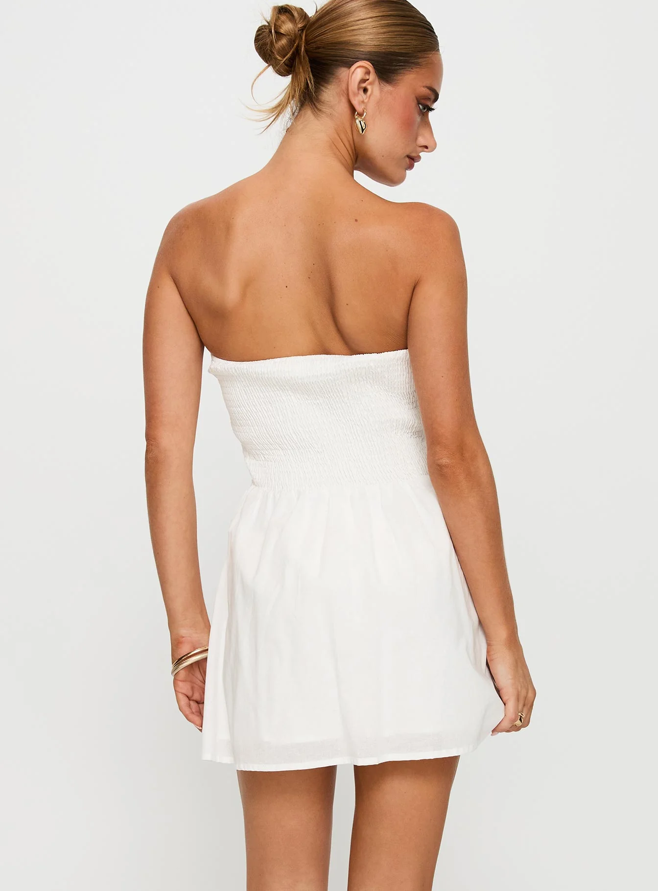 Sybille Strapless Mini Dress White - Image 5