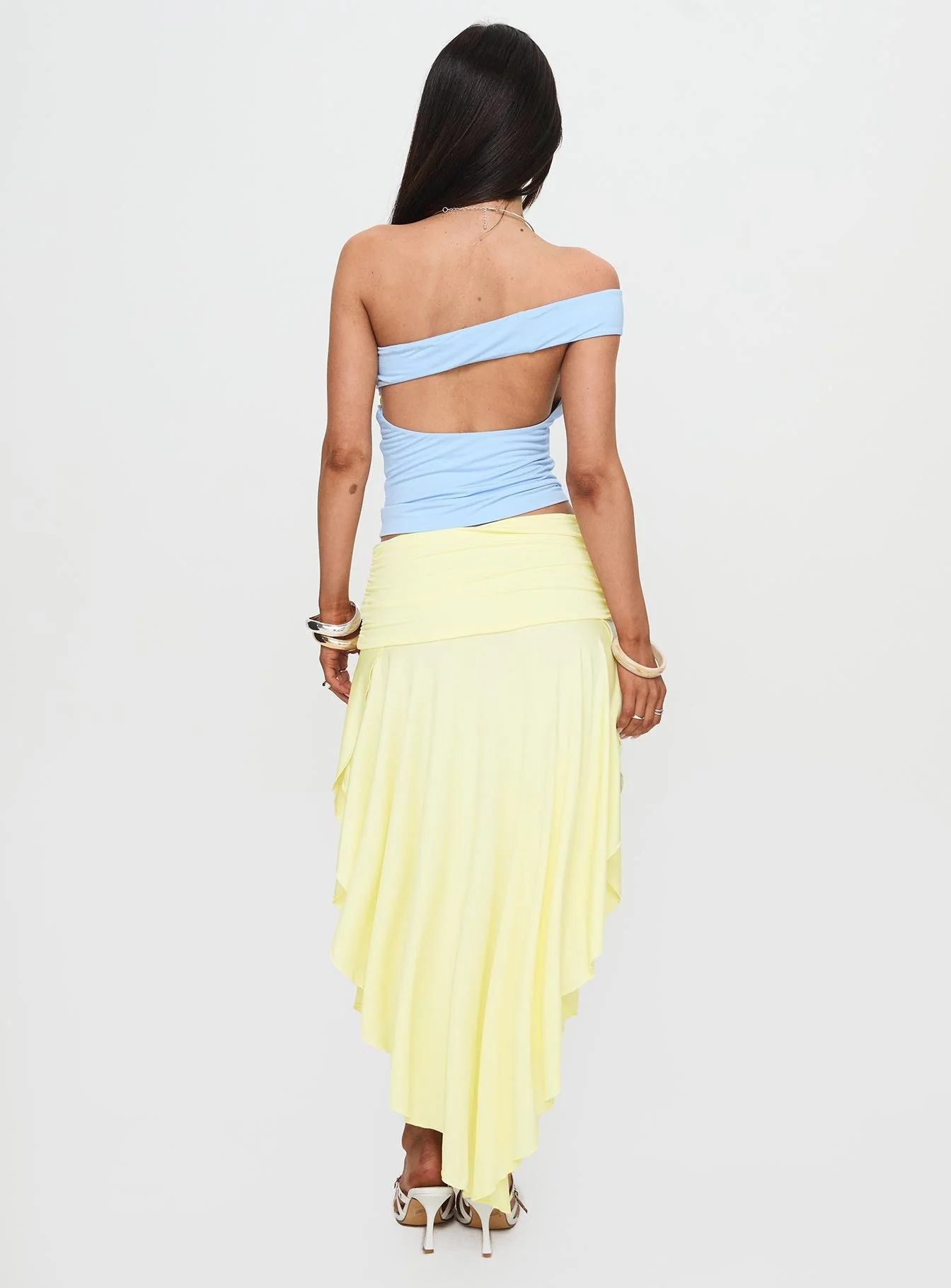 Symphonia Asymmetrical Midi Skirt Butter Yellow - Image 5