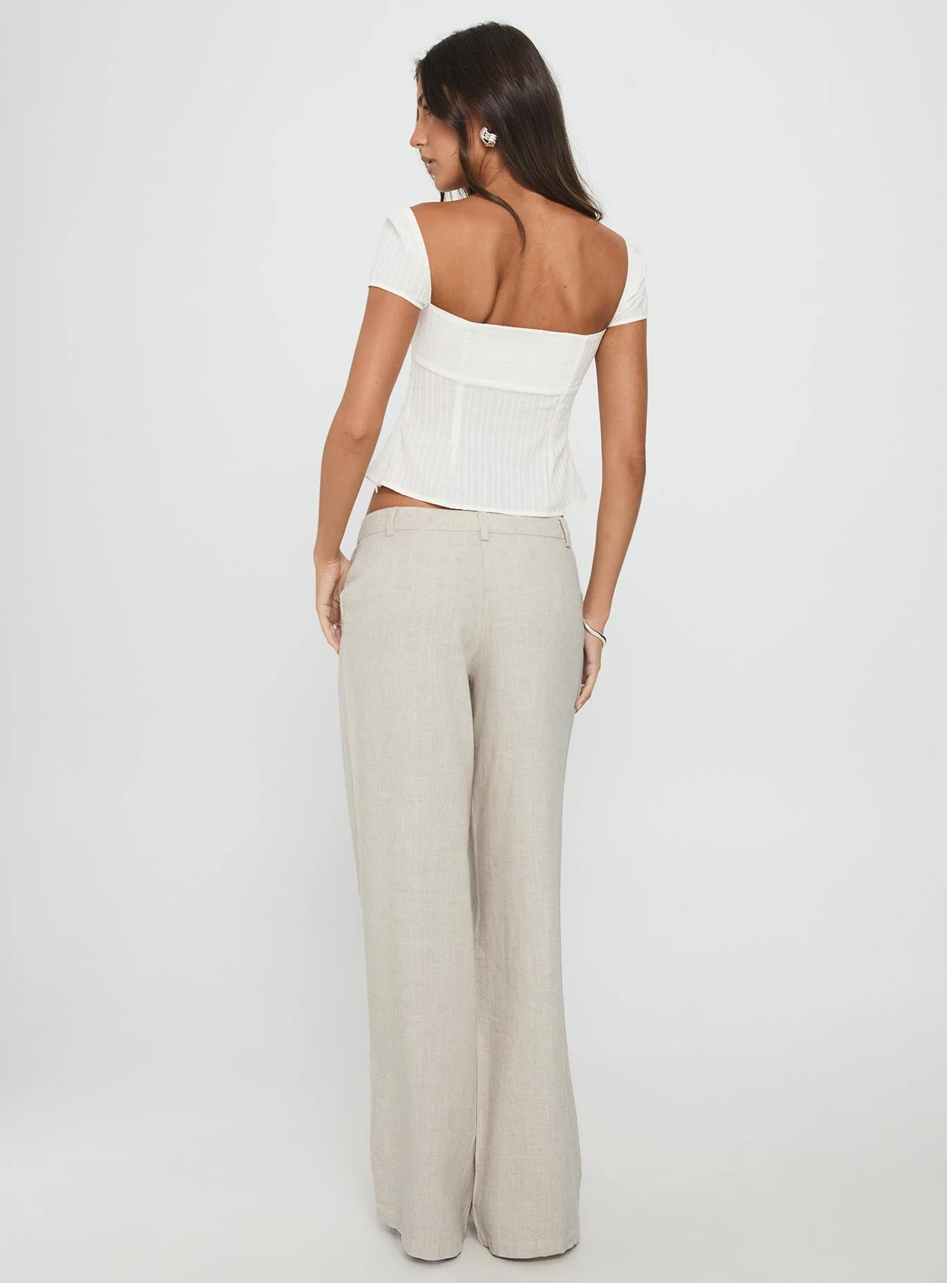 Syrena Tailored Wide Leg Pant Natural - Image 5