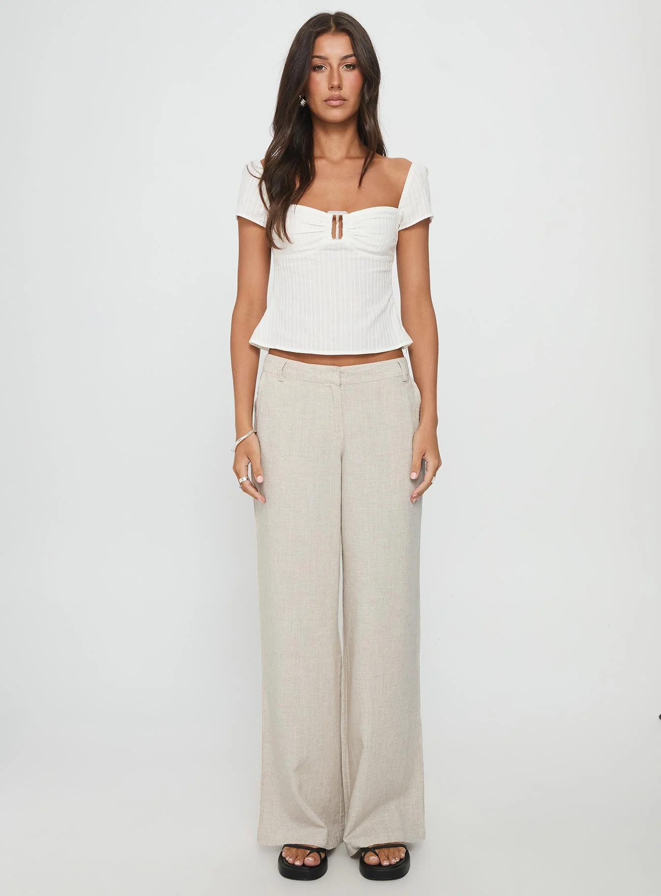 Syrena Tailored Wide Leg Pant Natural - Image 7
