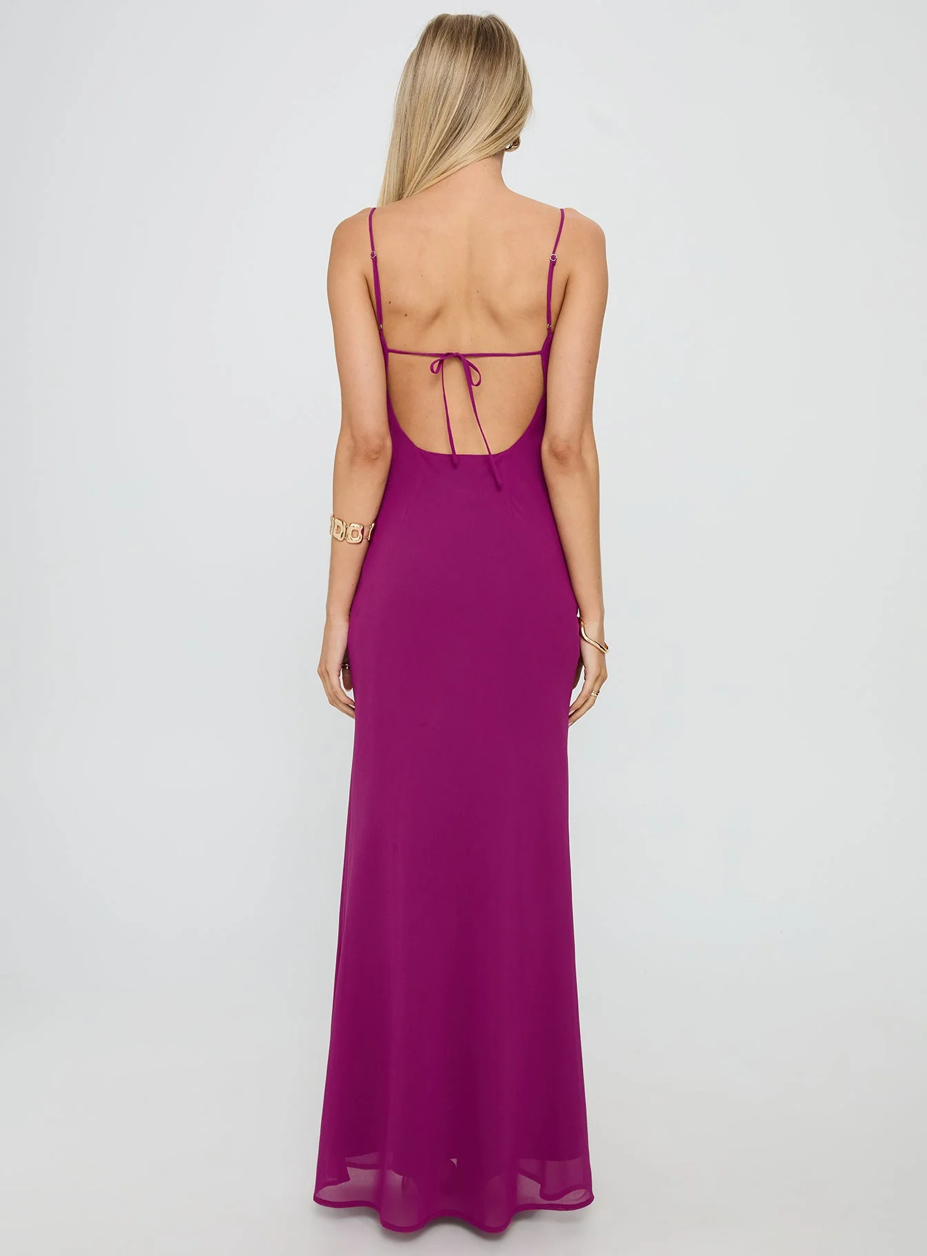 Syrina Cowl Neck Scarf Maxi Dress Berry - Image 5