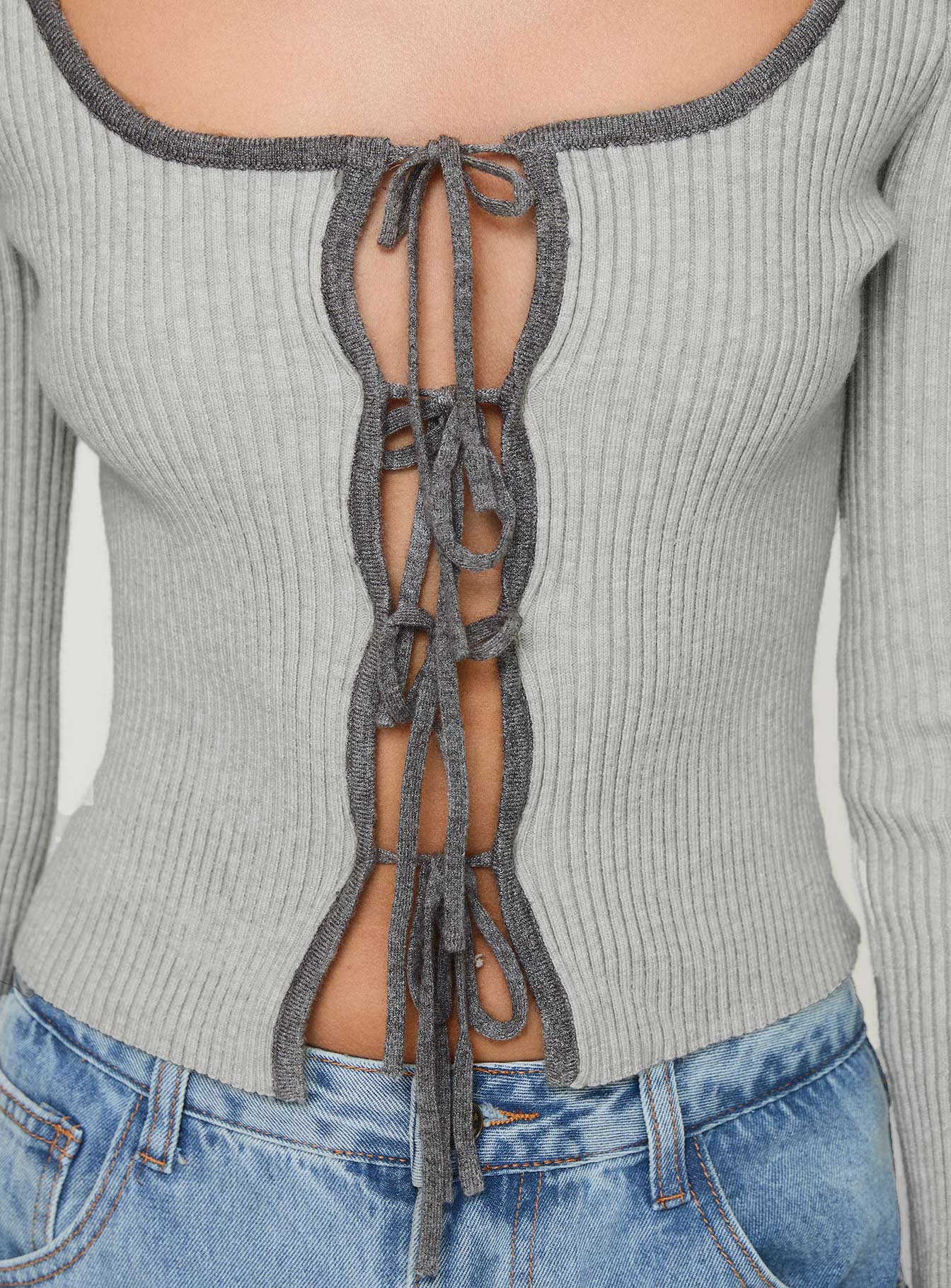 Tahlea Long Sleeve Top Grey - Image 6