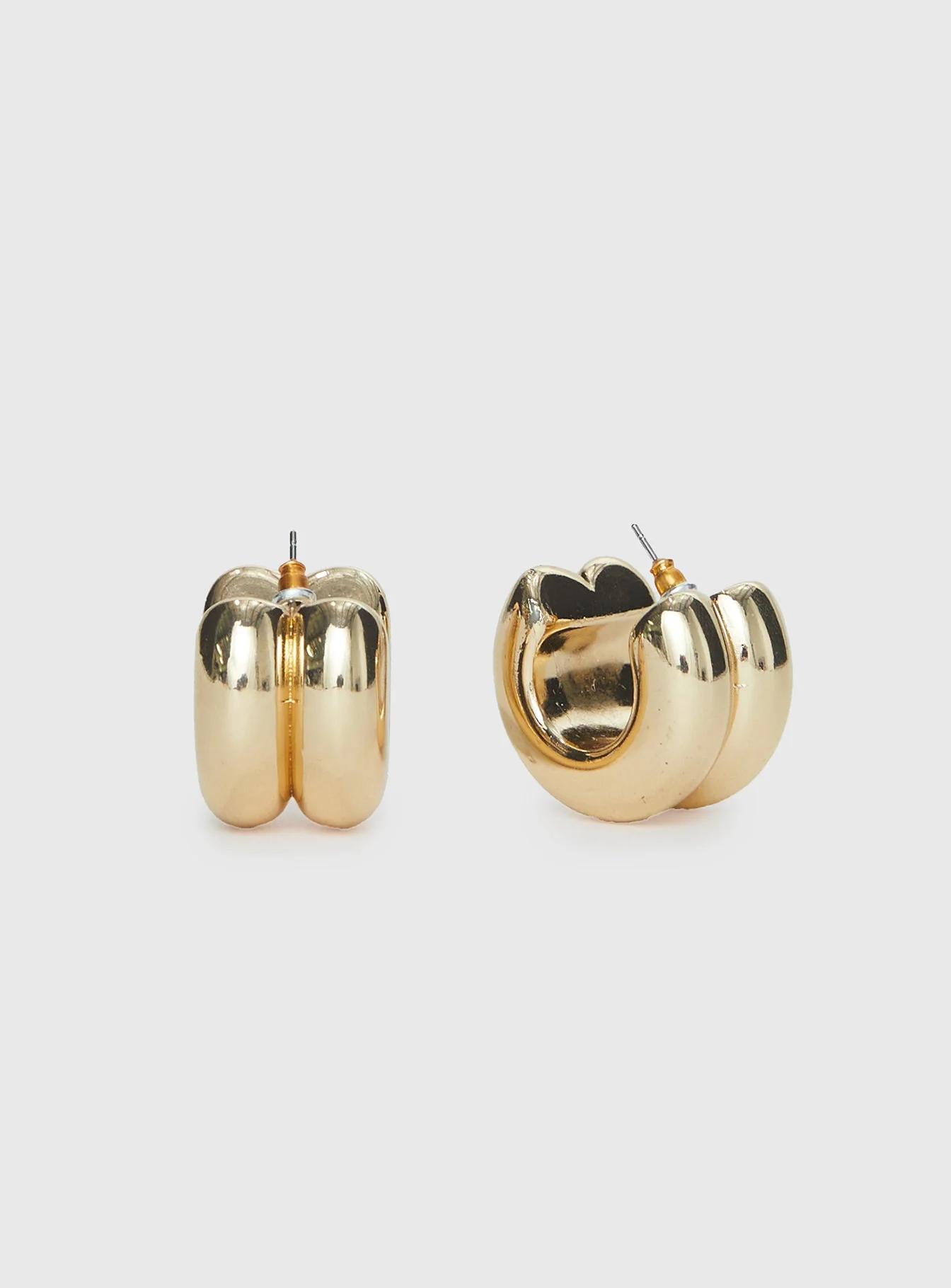 Take My Breath Double Hoop Earring Gold - Image 2