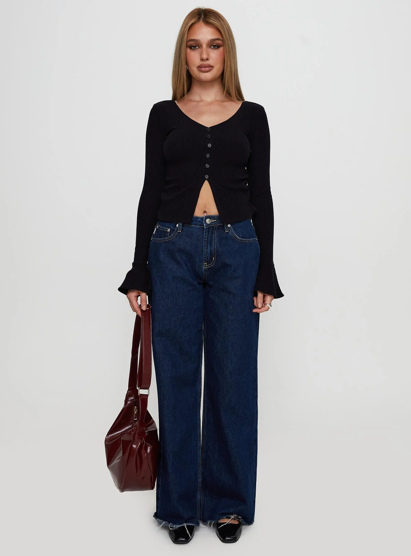 Take My Time Long Sleeve Top Black - Image 6