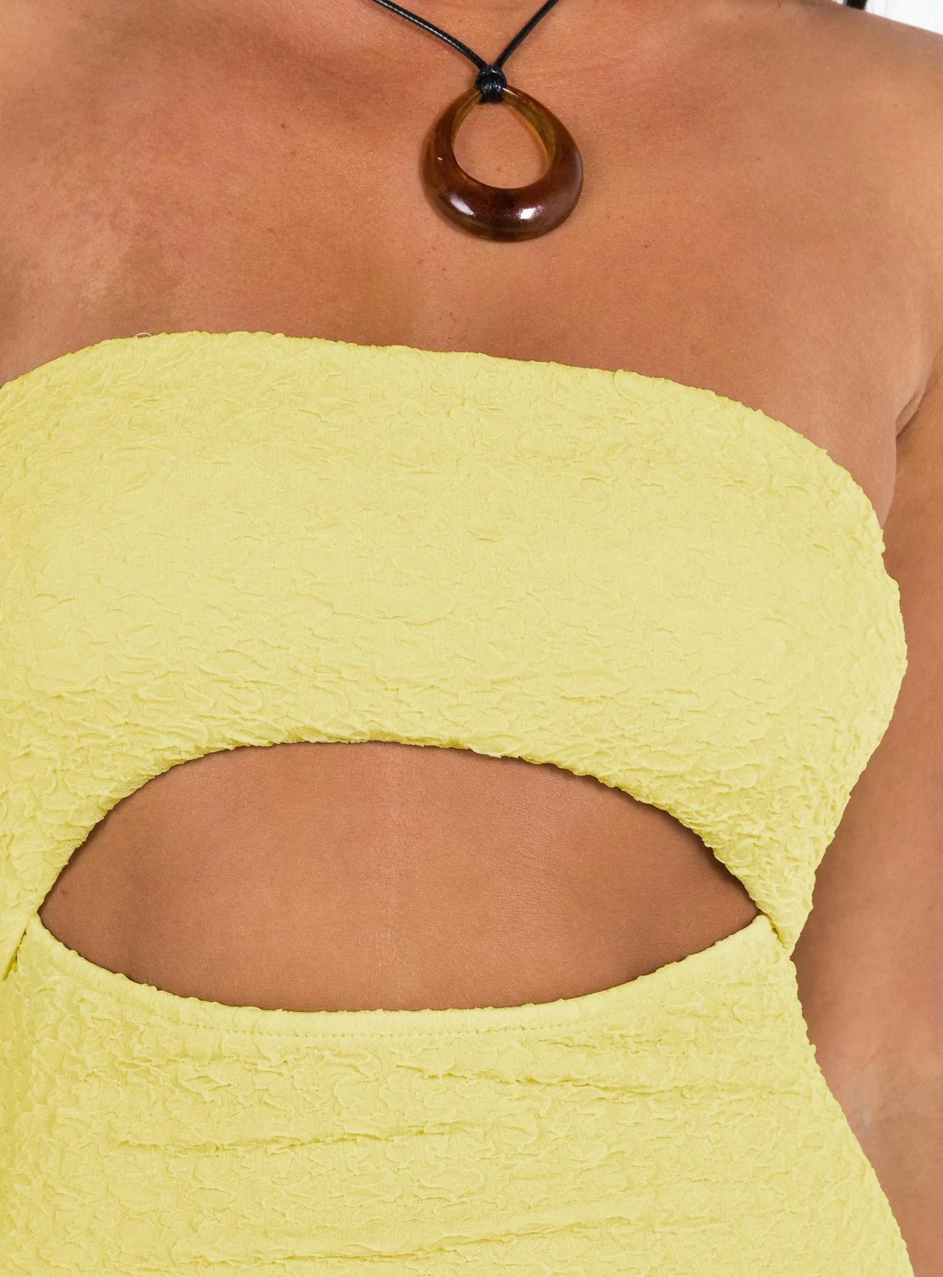 Talena Strapless Midi Dress Yellow - Image 6