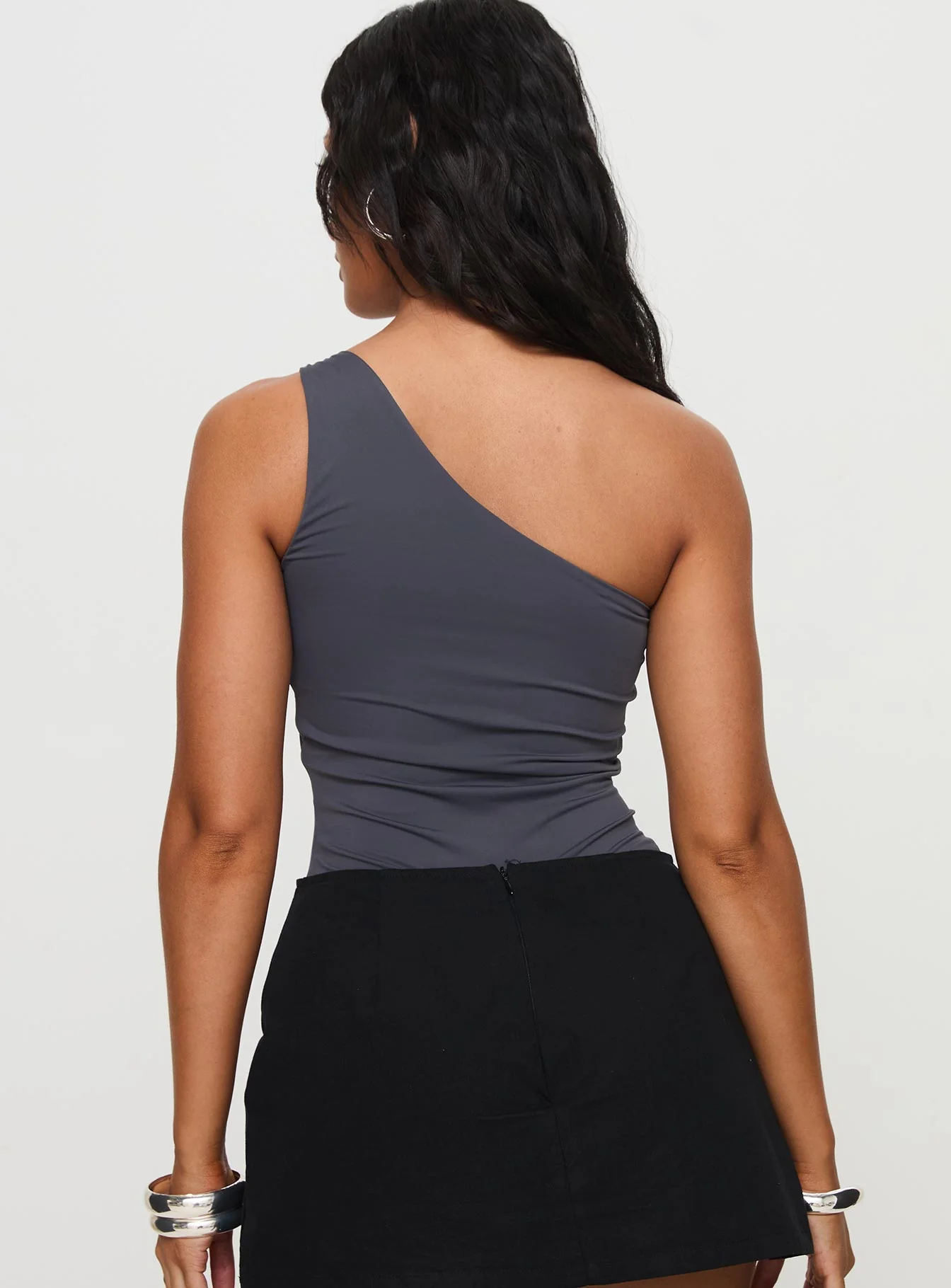 Talija One Shoulder Bodysuit Slate - Image 4