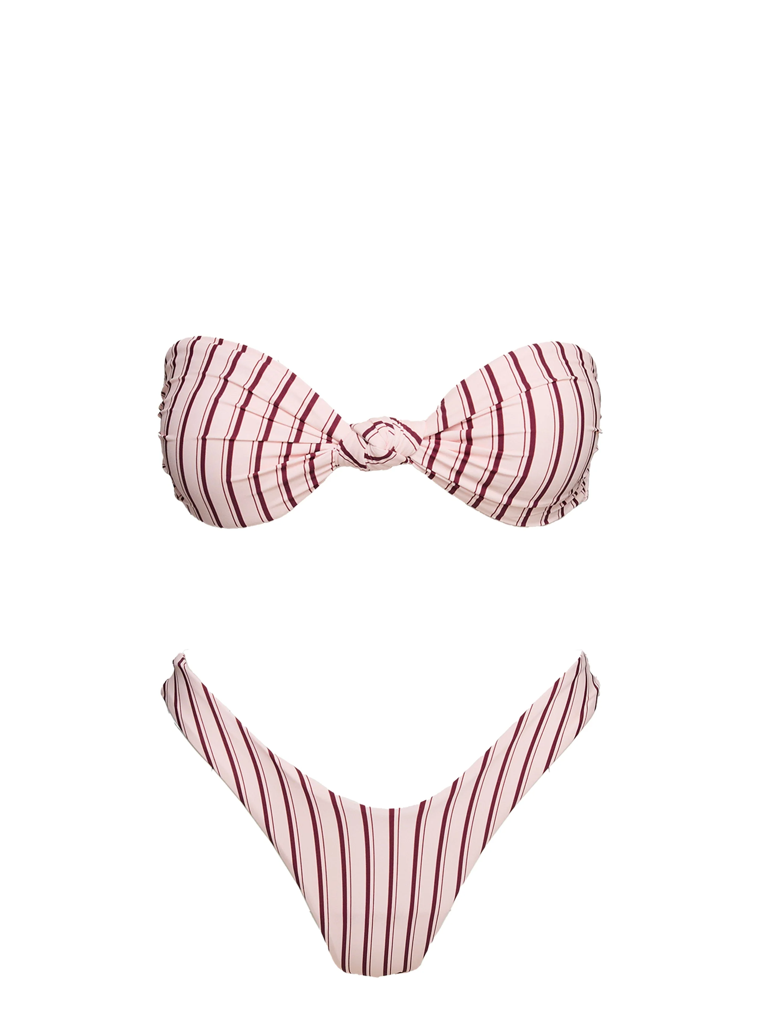 Tamrali Bandeau Bikini Top Pale Pink Stripe - Image 8