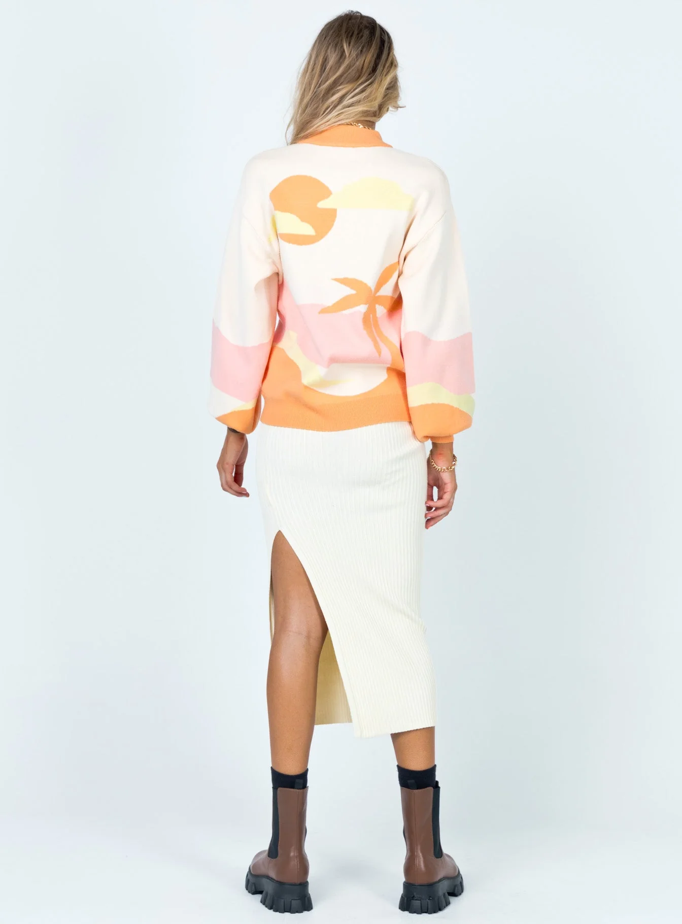 Tanna Midi Skirt Cream - Image 6