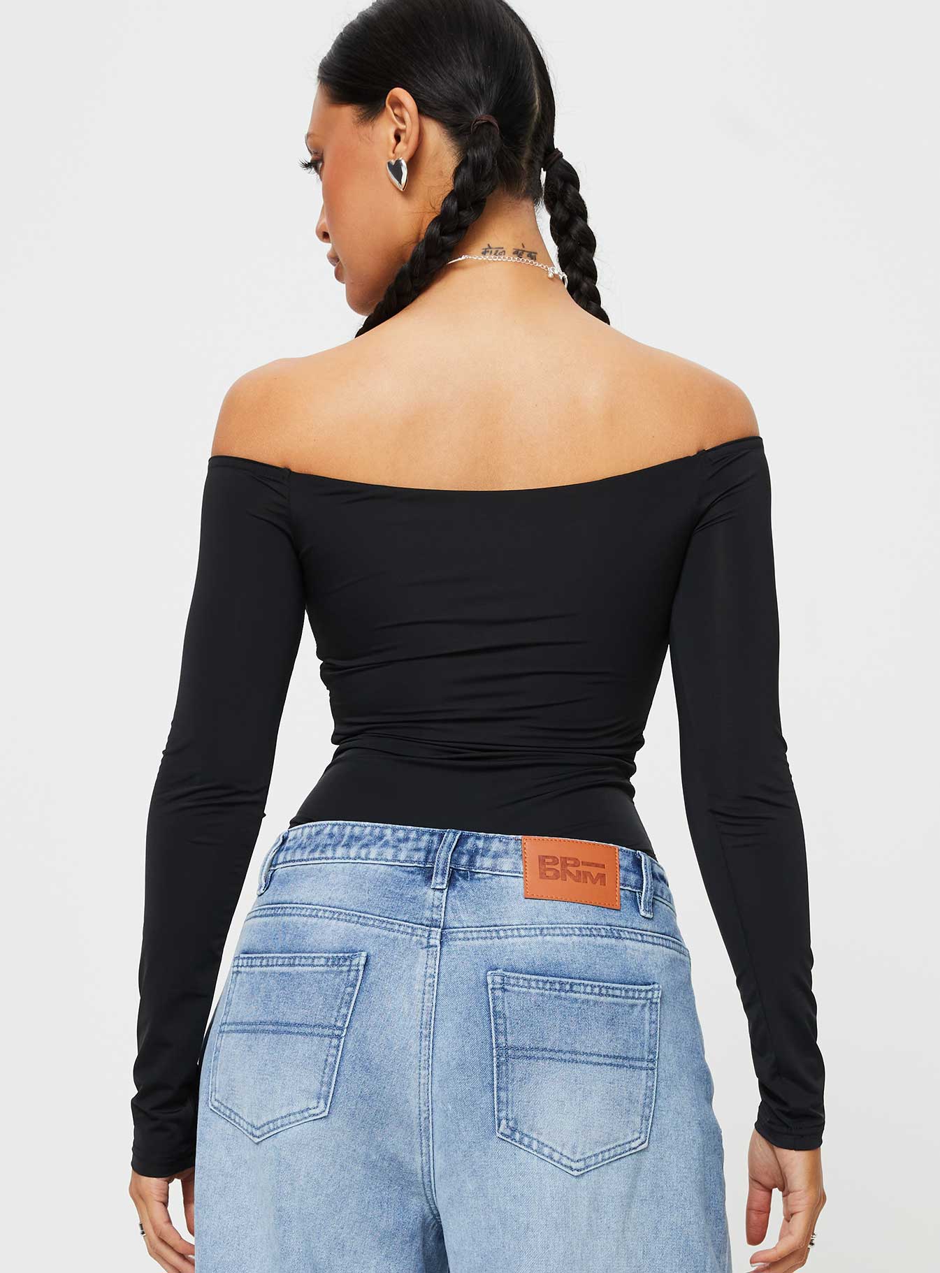 Tarine Wrap Bodysuit Black - Image 5