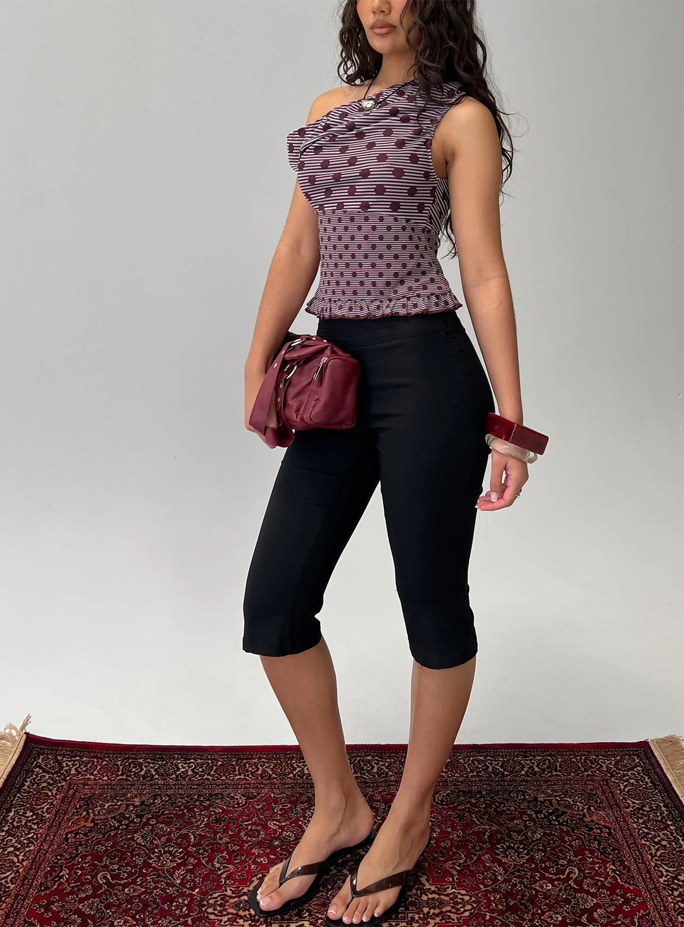 Tarya Top Stripe Polka Plum - Image 8