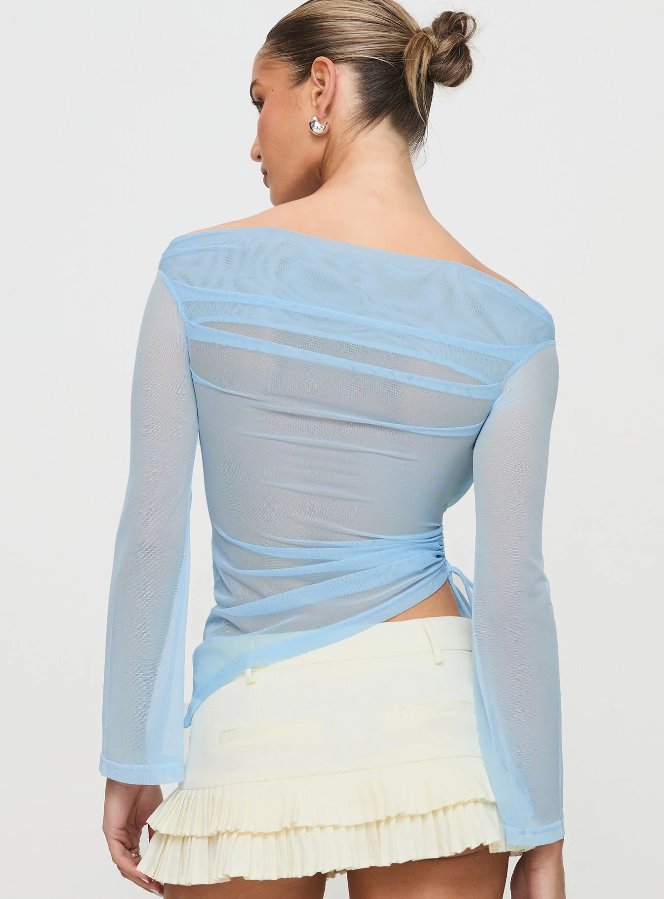 Telescopic Off Shoulder Top Blue - Image 5