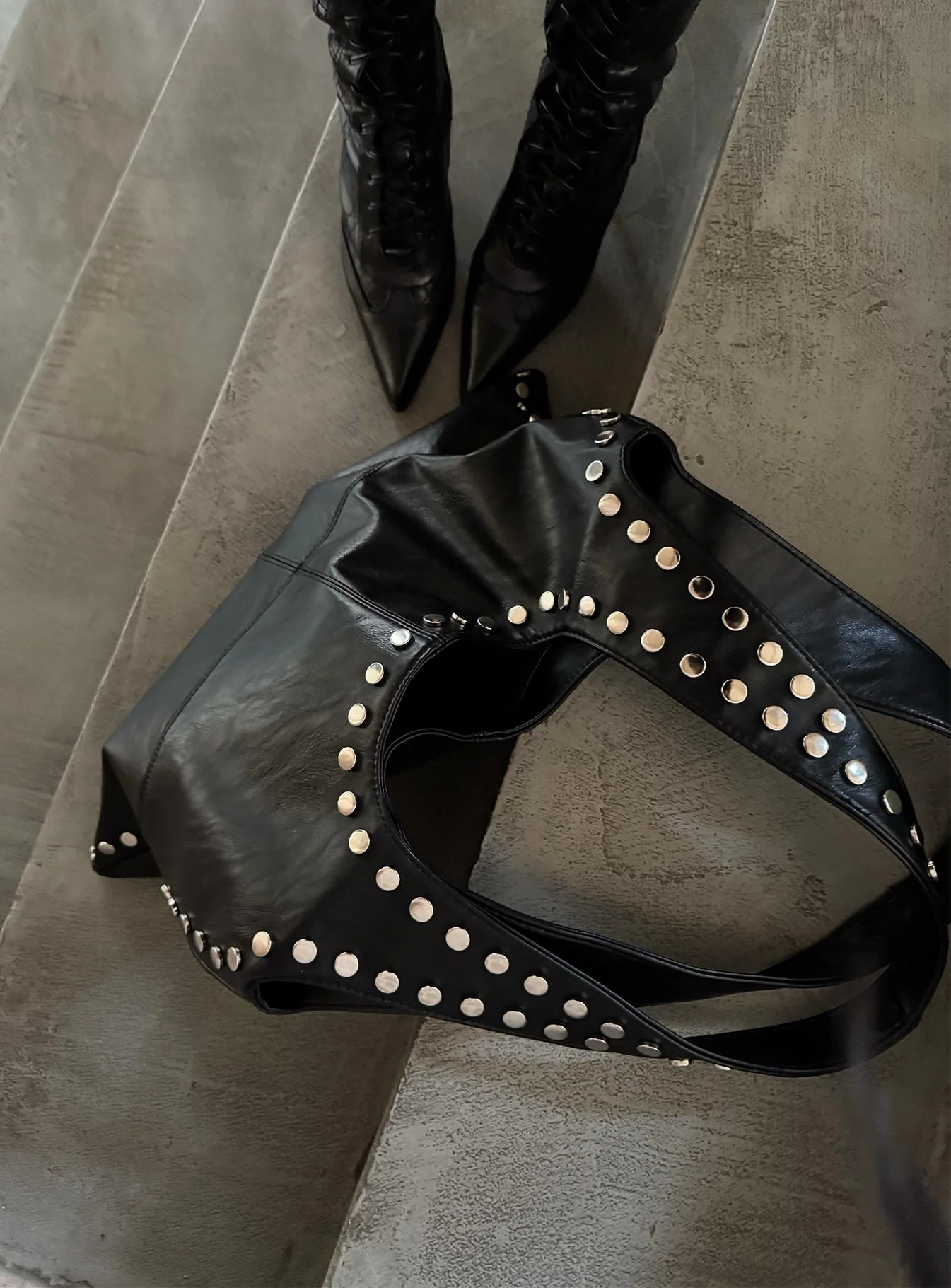 Tell The Truth Studded Bag Black / Silver - Image 8