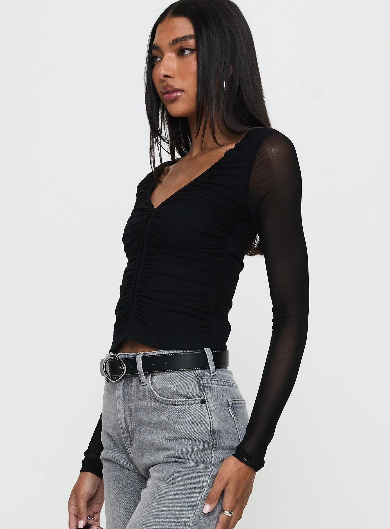 Tenzin Ruched Top Black - Image 3