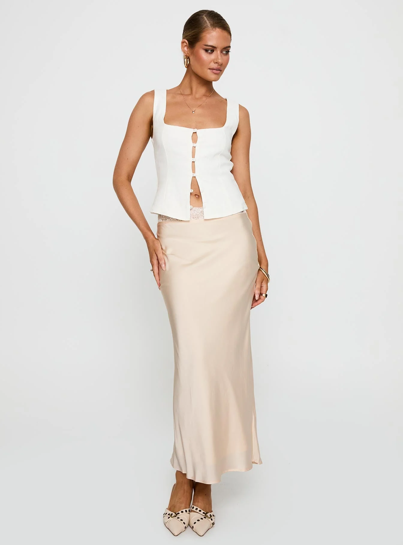 The Charmaine Maxi Skirt Cream - Image 3