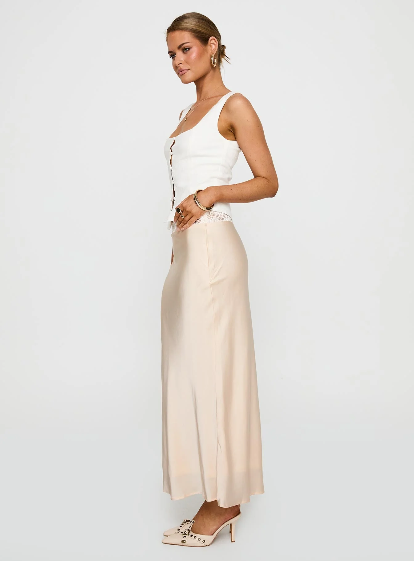 The Charmaine Maxi Skirt Cream - Image 4