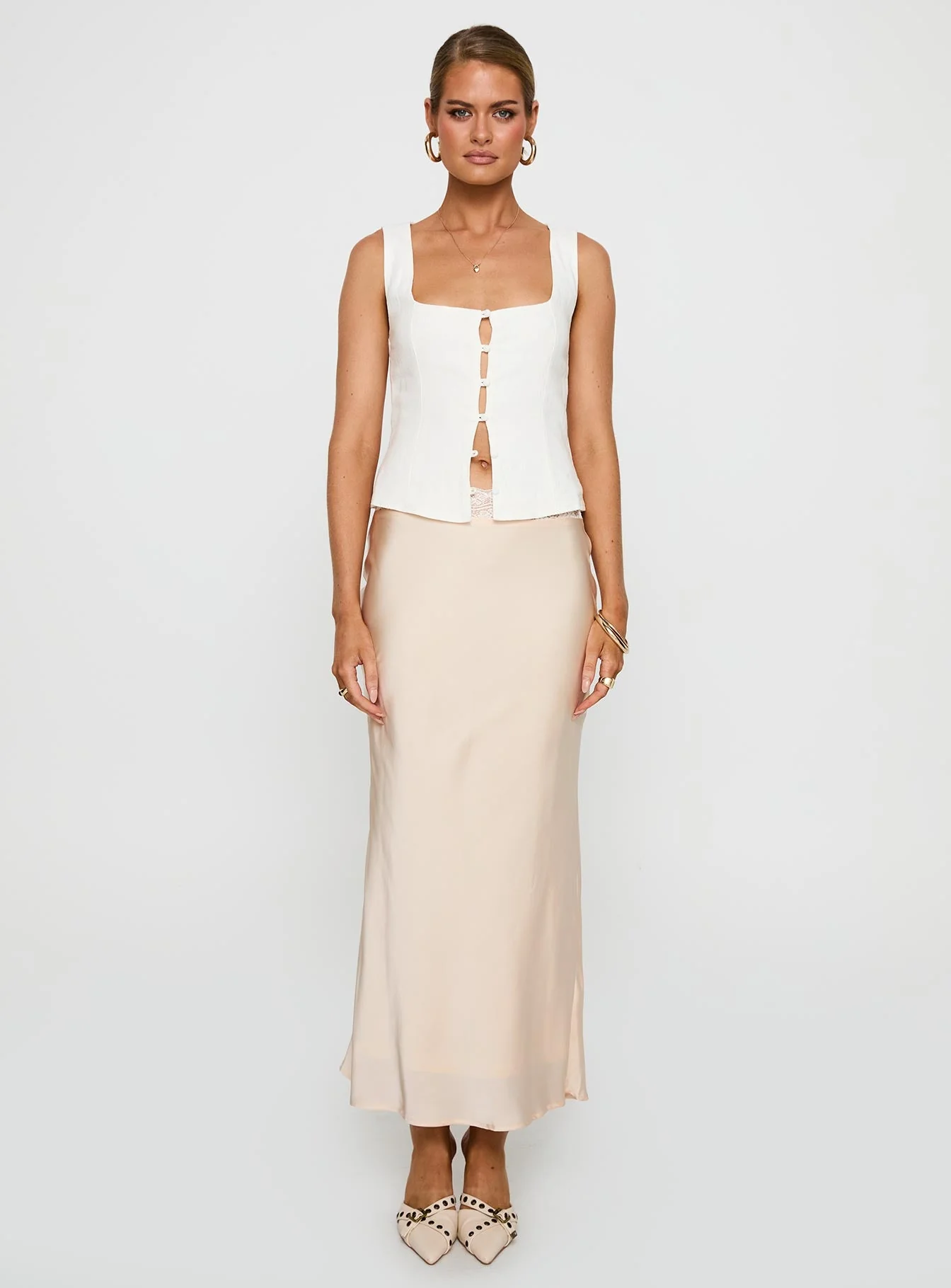 The Charmaine Maxi Skirt Cream - Image 6