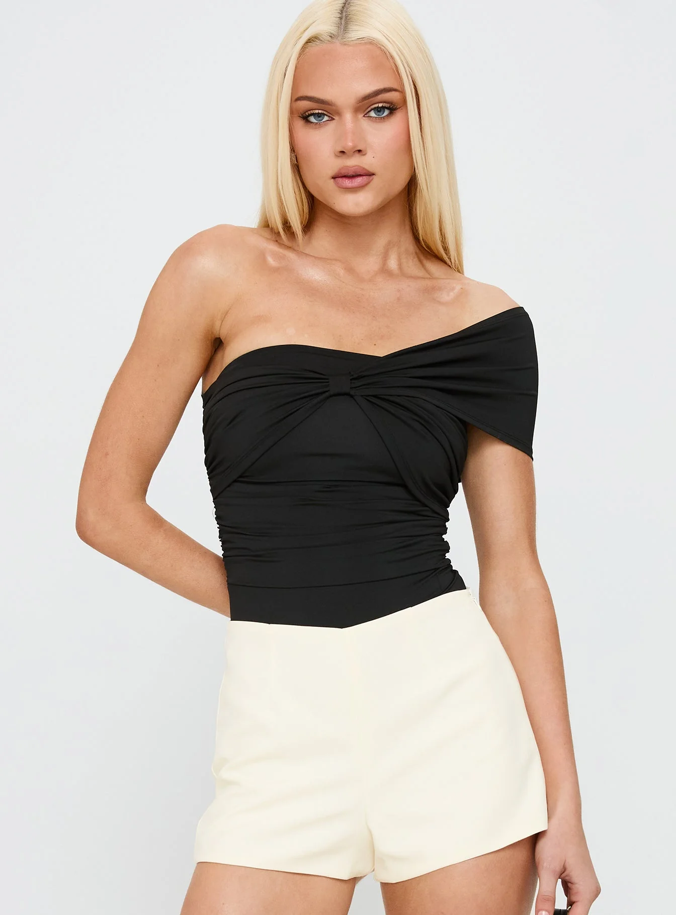 The Real Thing One Shoulder Bodysuit Black - Image 2
