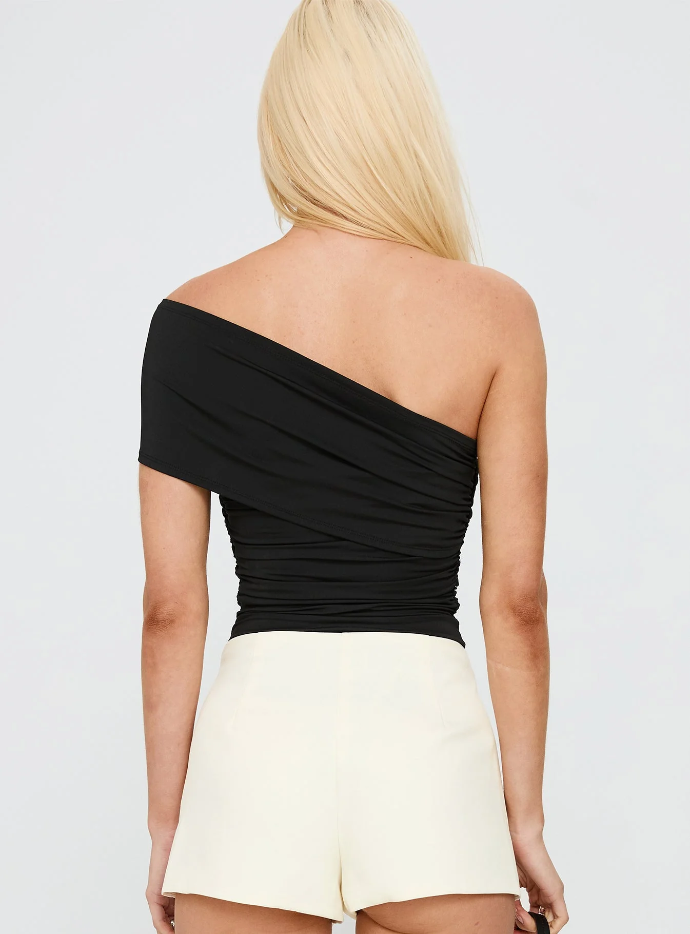 The Real Thing One Shoulder Bodysuit Black - Image 5