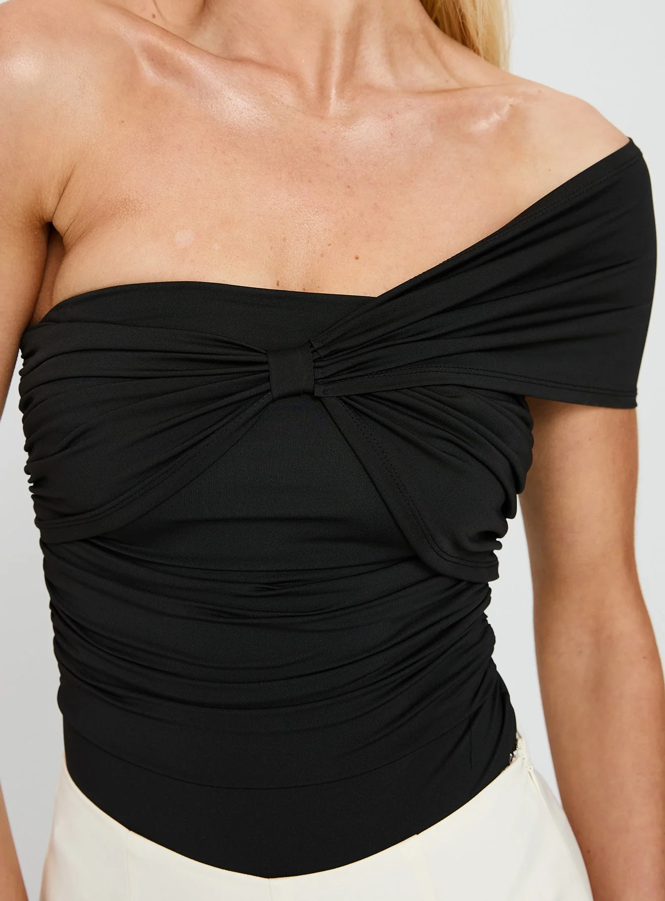 The Real Thing One Shoulder Bodysuit Black - Image 6