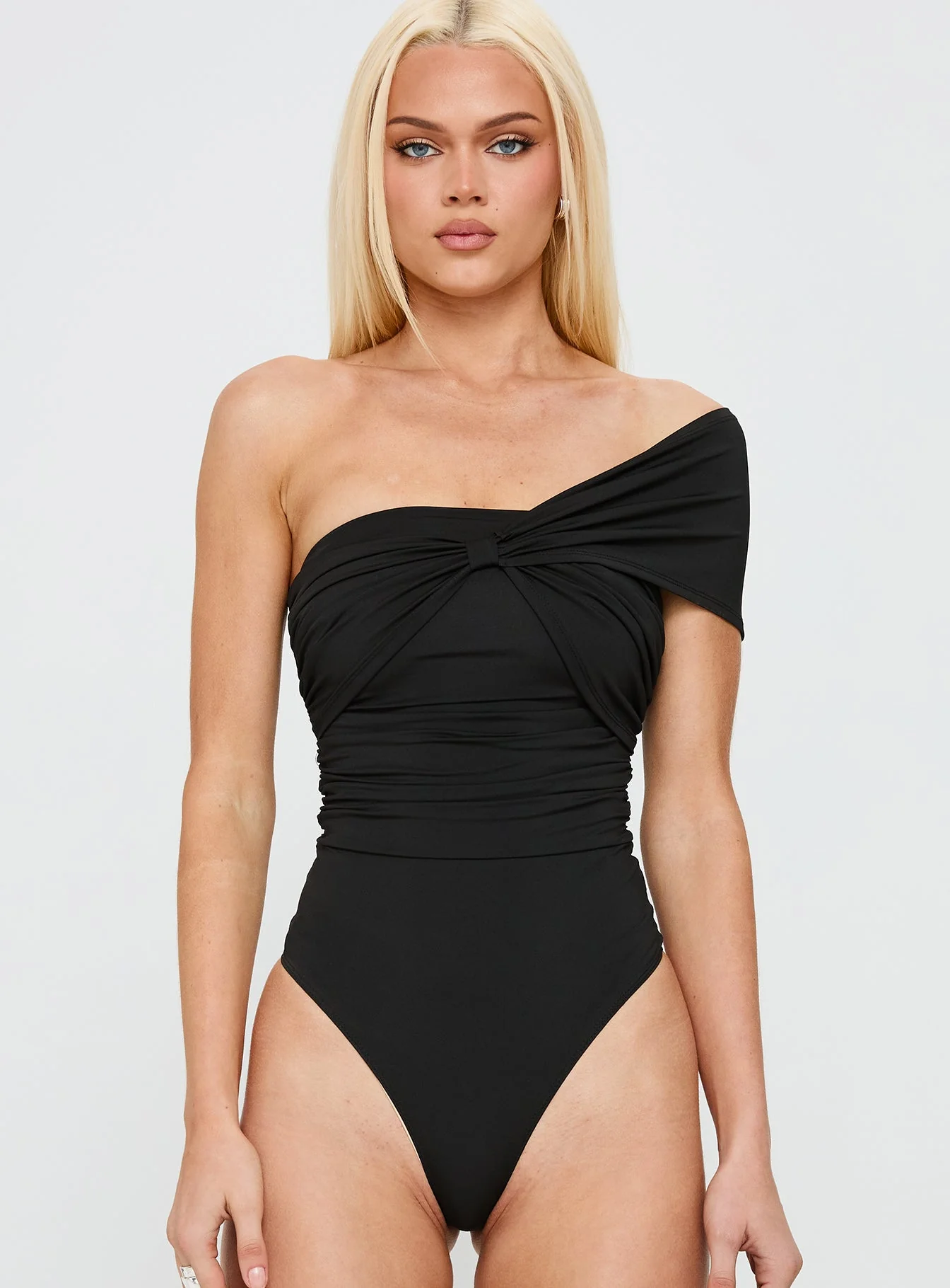 The Real Thing One Shoulder Bodysuit Black - Image 7