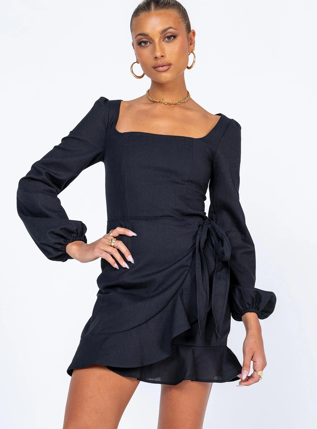 The Villa Mini Dress Black - Image 4