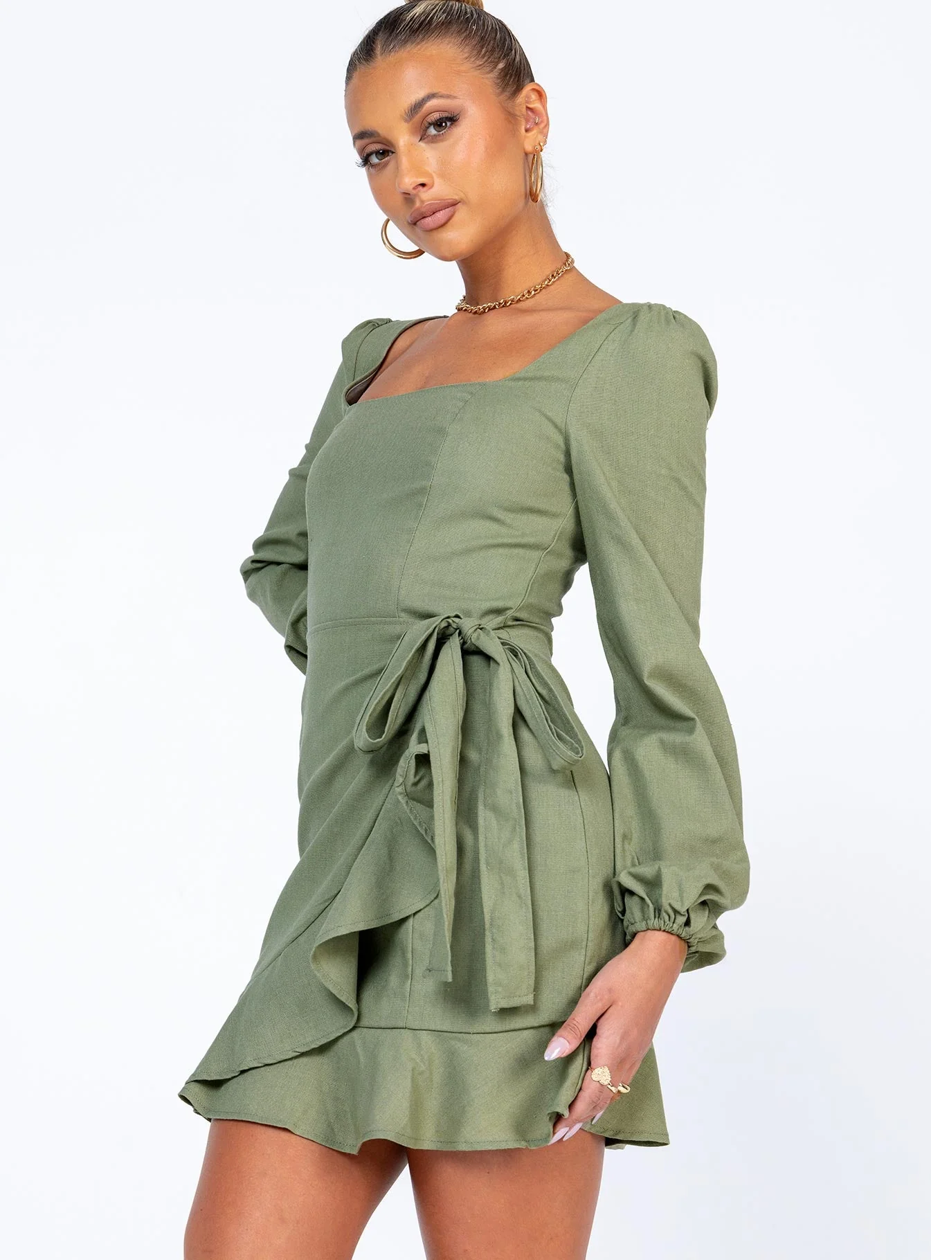 The Villa Mini Dress Green - Image 4