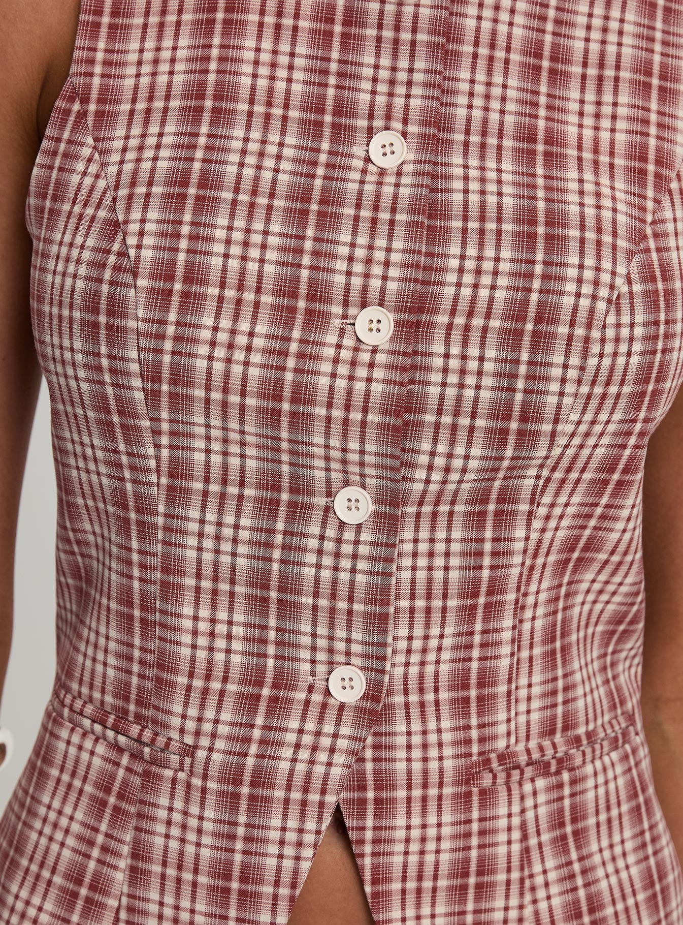 Theodosia Top Red Check - Image 6