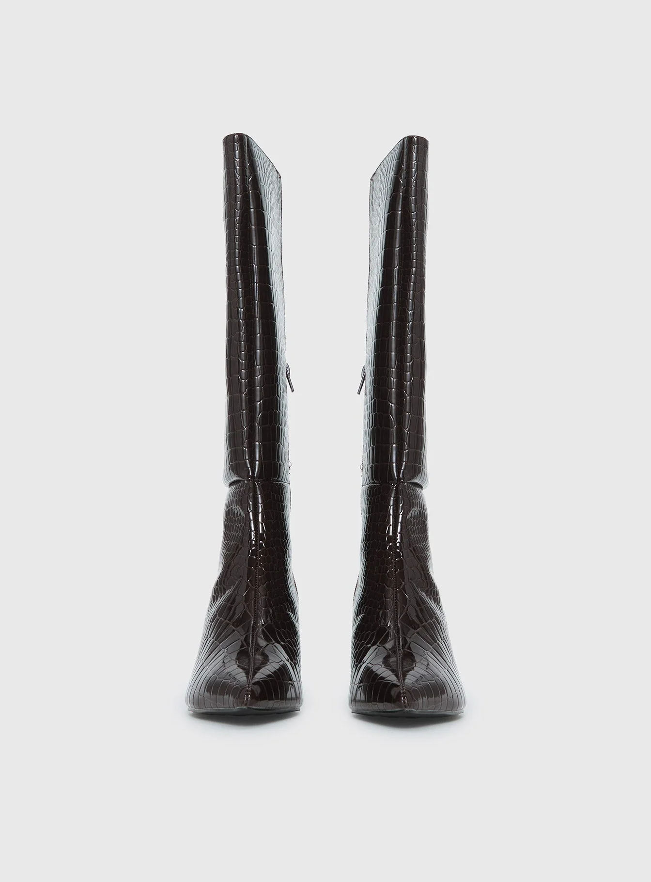 Therapy Dove Knee High Boots Chocolate Croc - Image 4