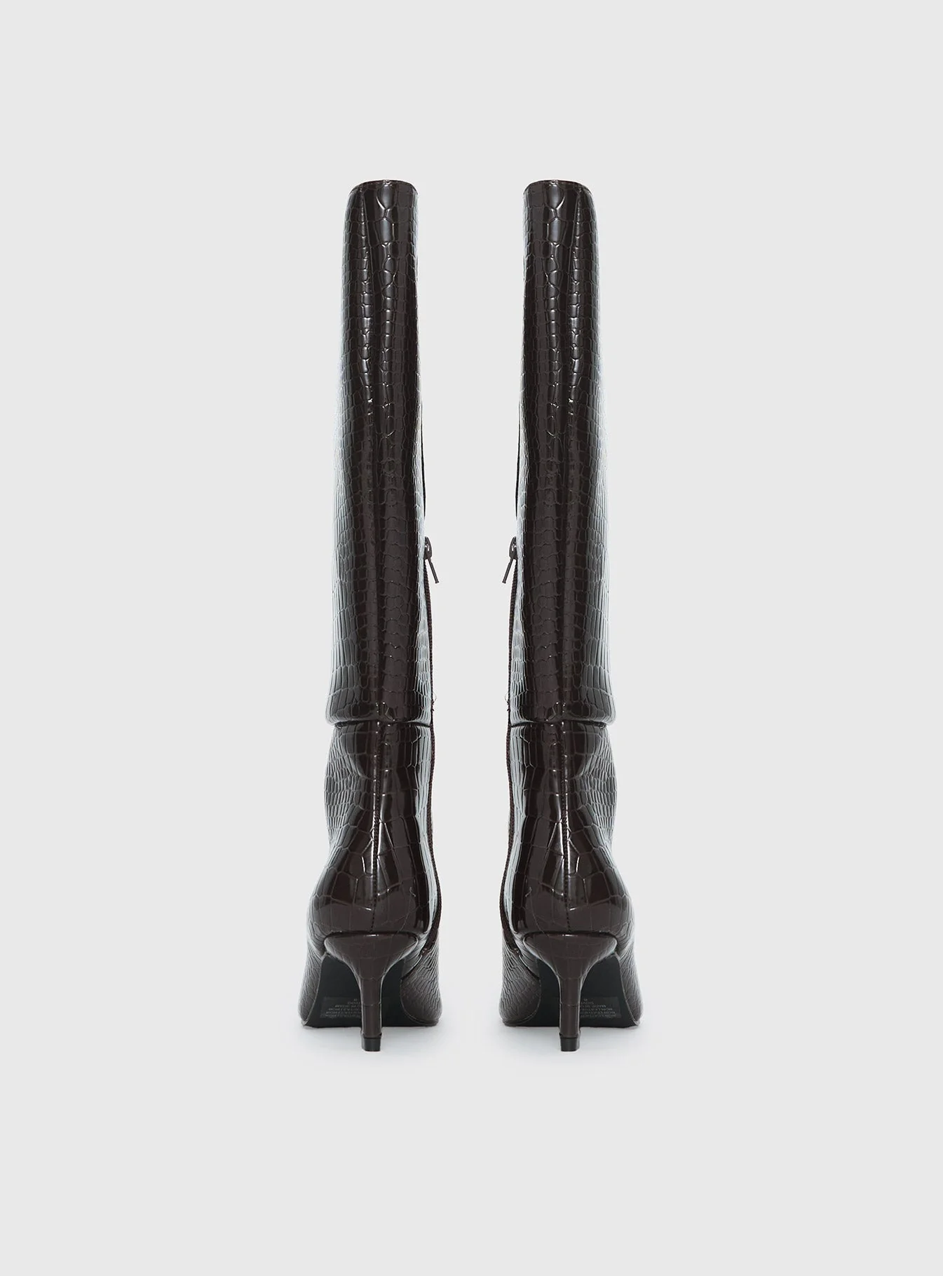 Therapy Dove Knee High Boots Chocolate Croc - Image 5