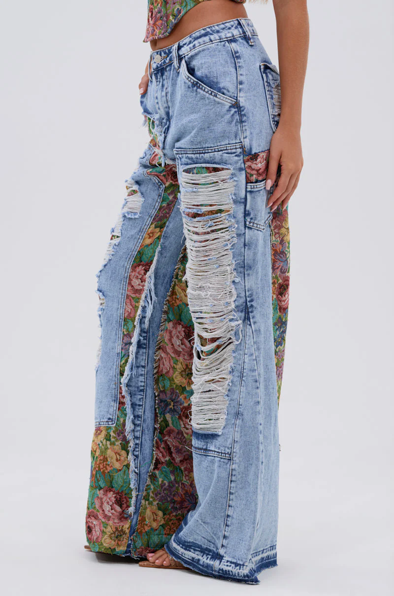 THOUGHT I KNEW YOU RELAXED DENIM WITH BROCADE - Image 4