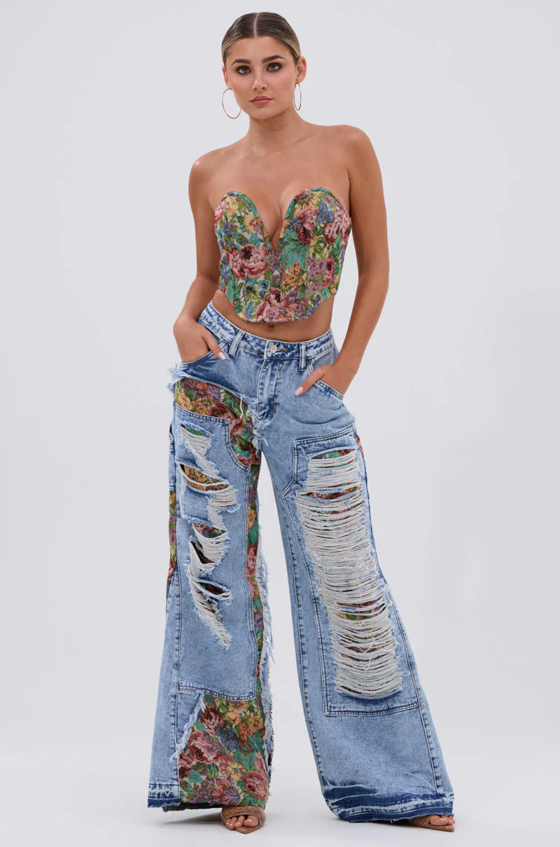 THOUGHT I KNEW YOU RELAXED DENIM WITH BROCADE - Image 7