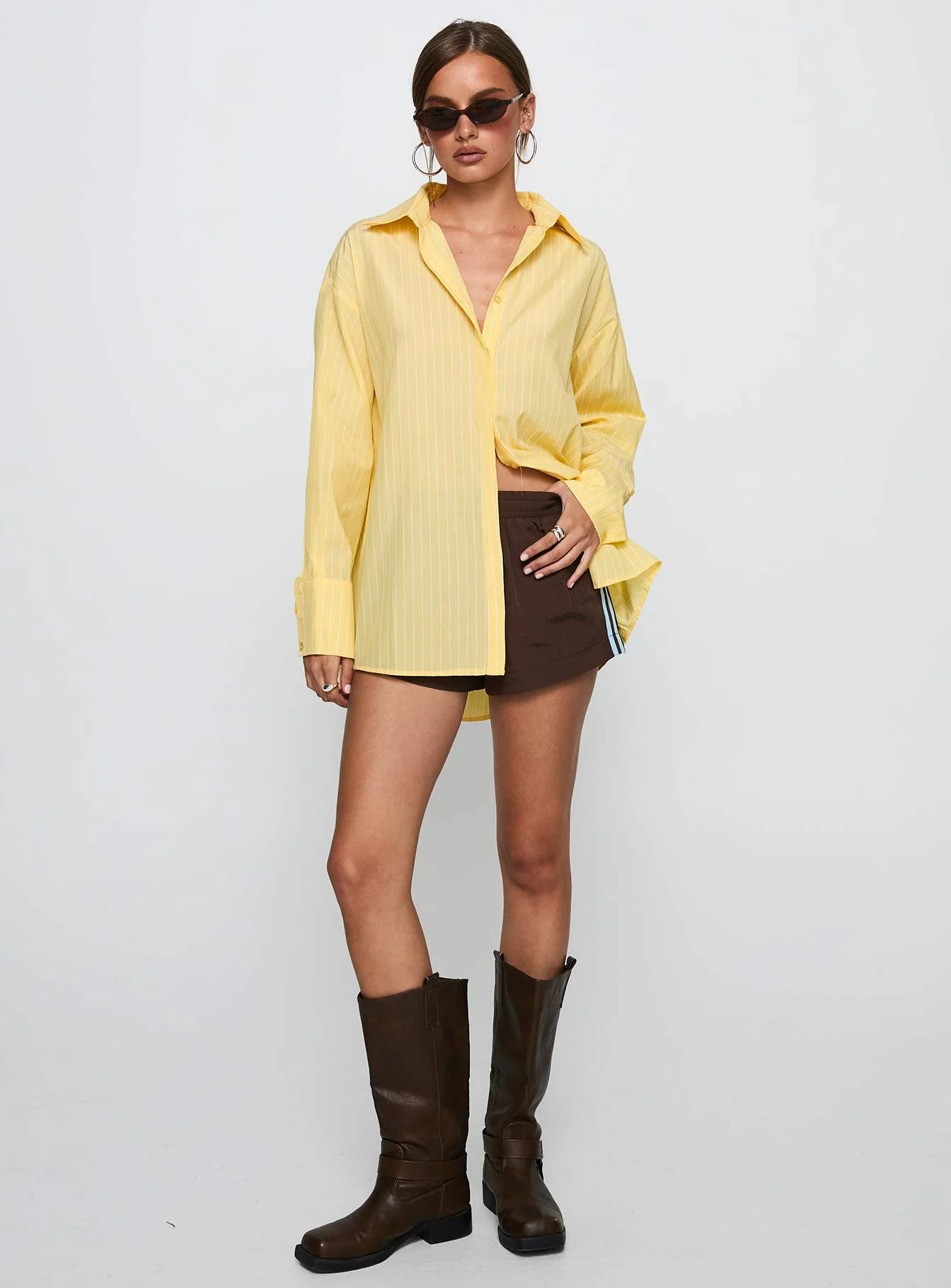 Thousand Miles Oversized Long Sleeve Top Yellow - Image 2