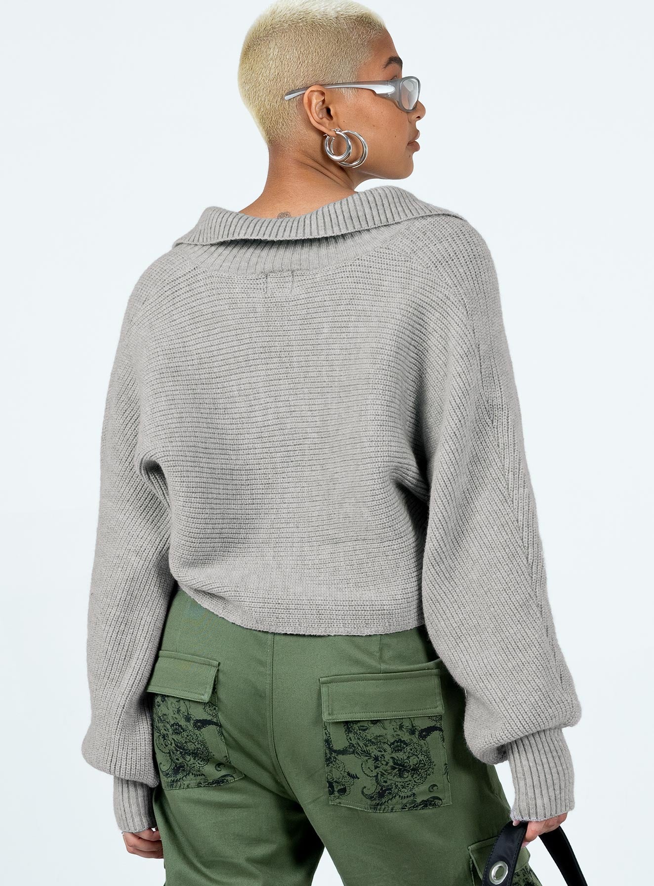 Tiara Cropped Sweater Grey - Image 5