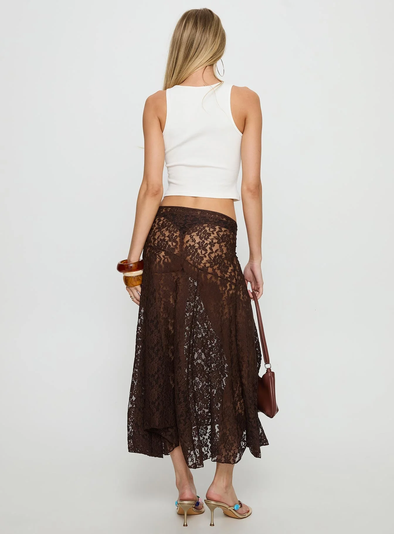 Tidal Midi Skirt Chocolate - Image 5