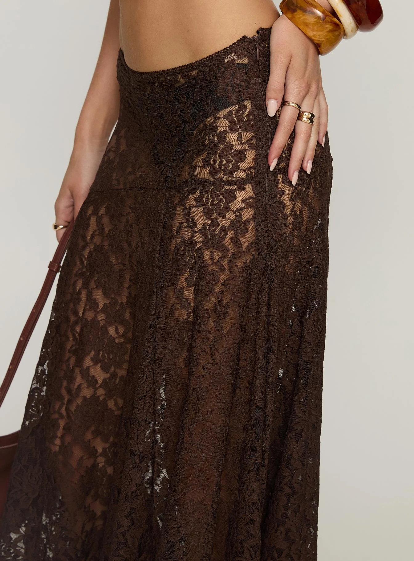 Tidal Midi Skirt Chocolate - Image 6