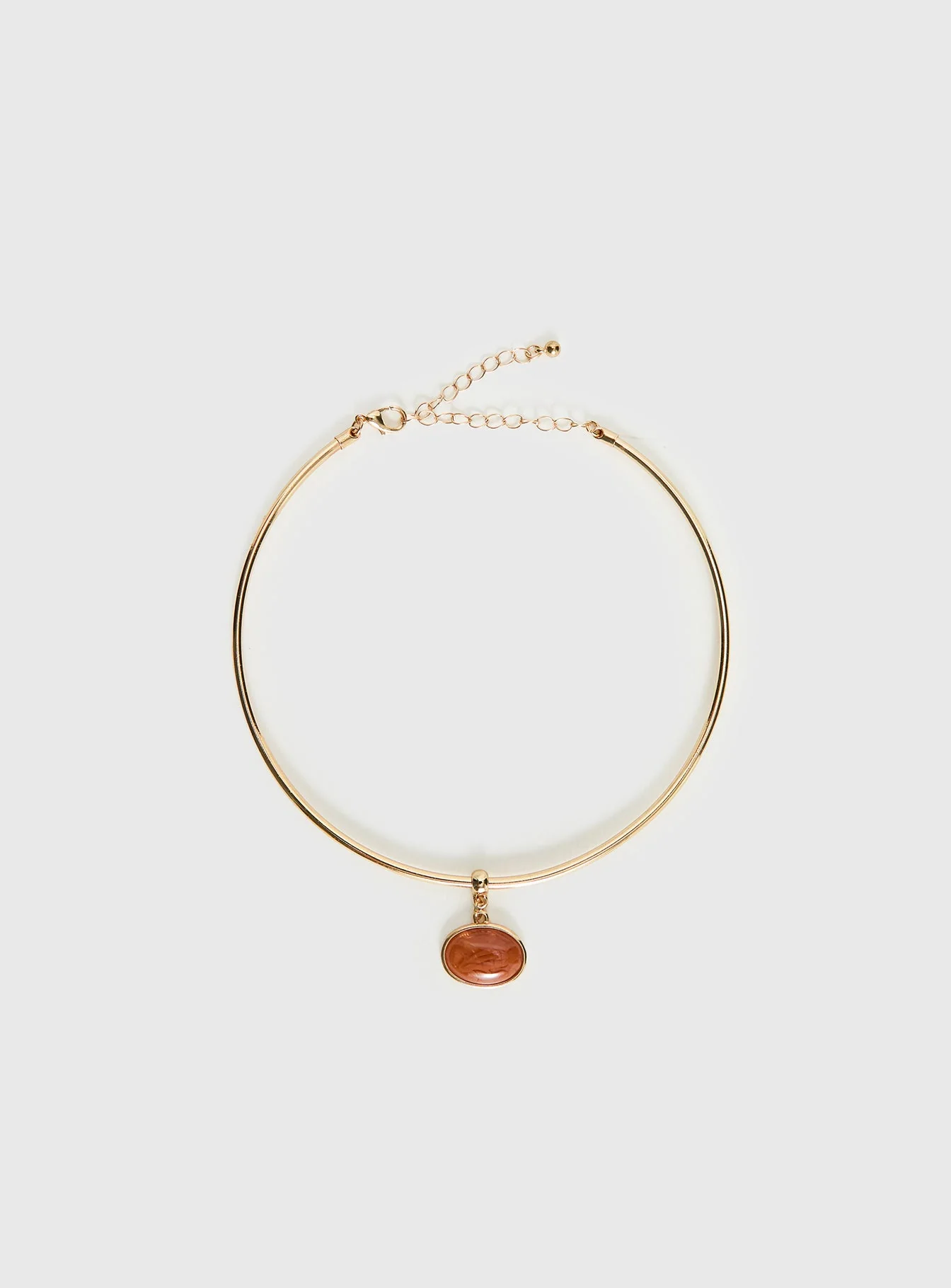 Tiera Gemstone Pendant Necklace Gold - Image 2